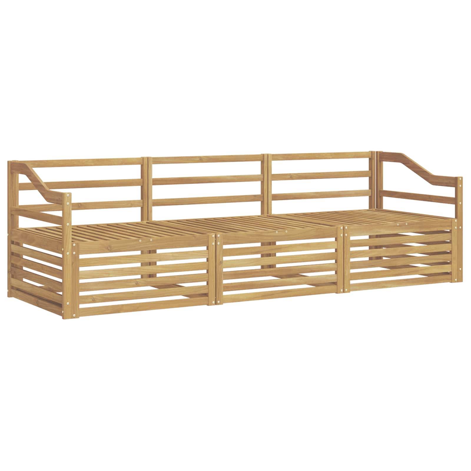 vidaXL Outdoor-Sofagarnitur 3 pcs Weiß Massivholz Akazie
