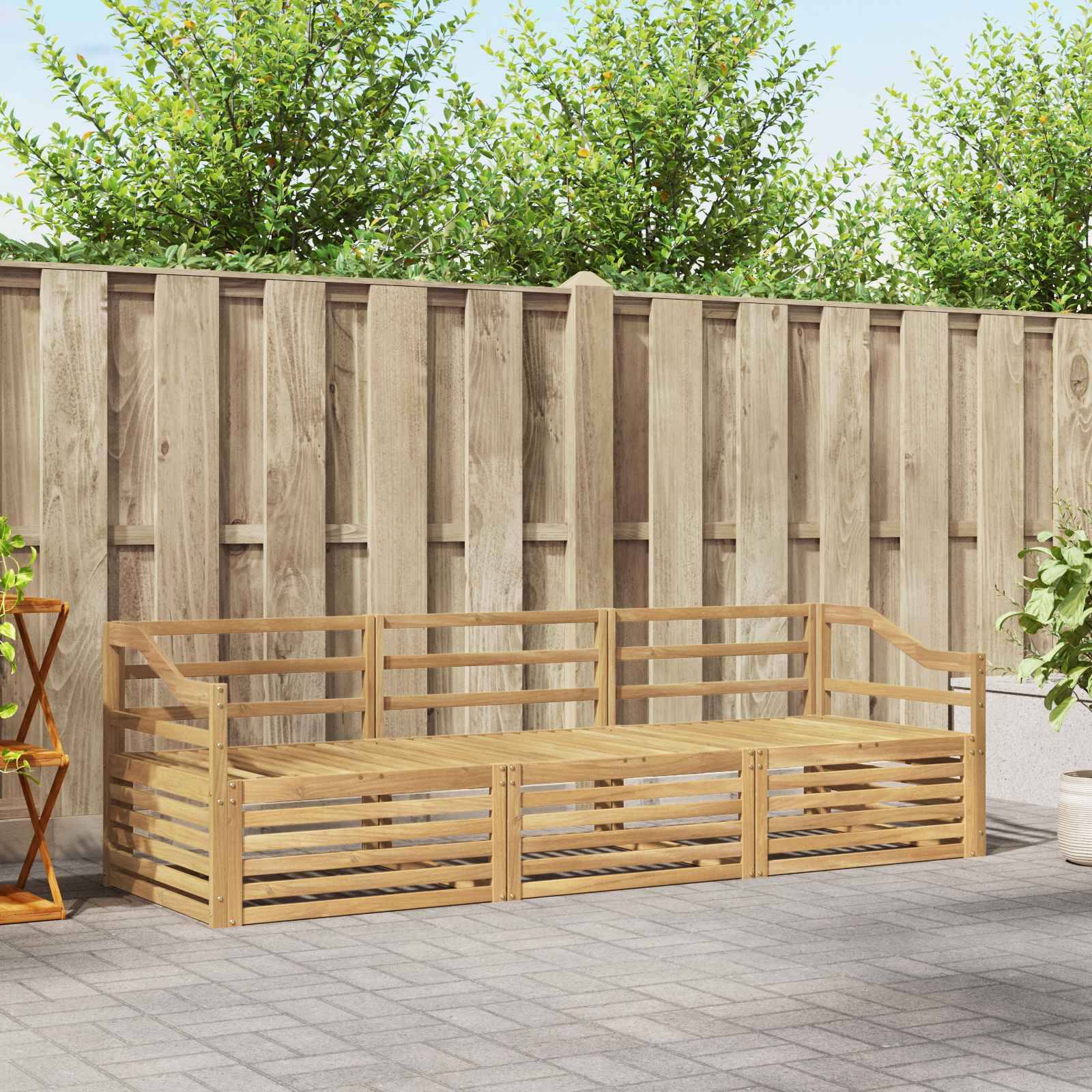 vidaXL Outdoor-Sofagarnitur 3 pcs Weiß Massivholz Akazie
