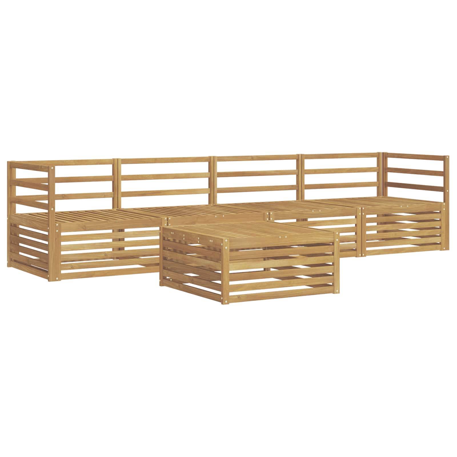 vidaXL Outdoor-Sofagarnitur 5 pcs Weiß Massivholz Akazie