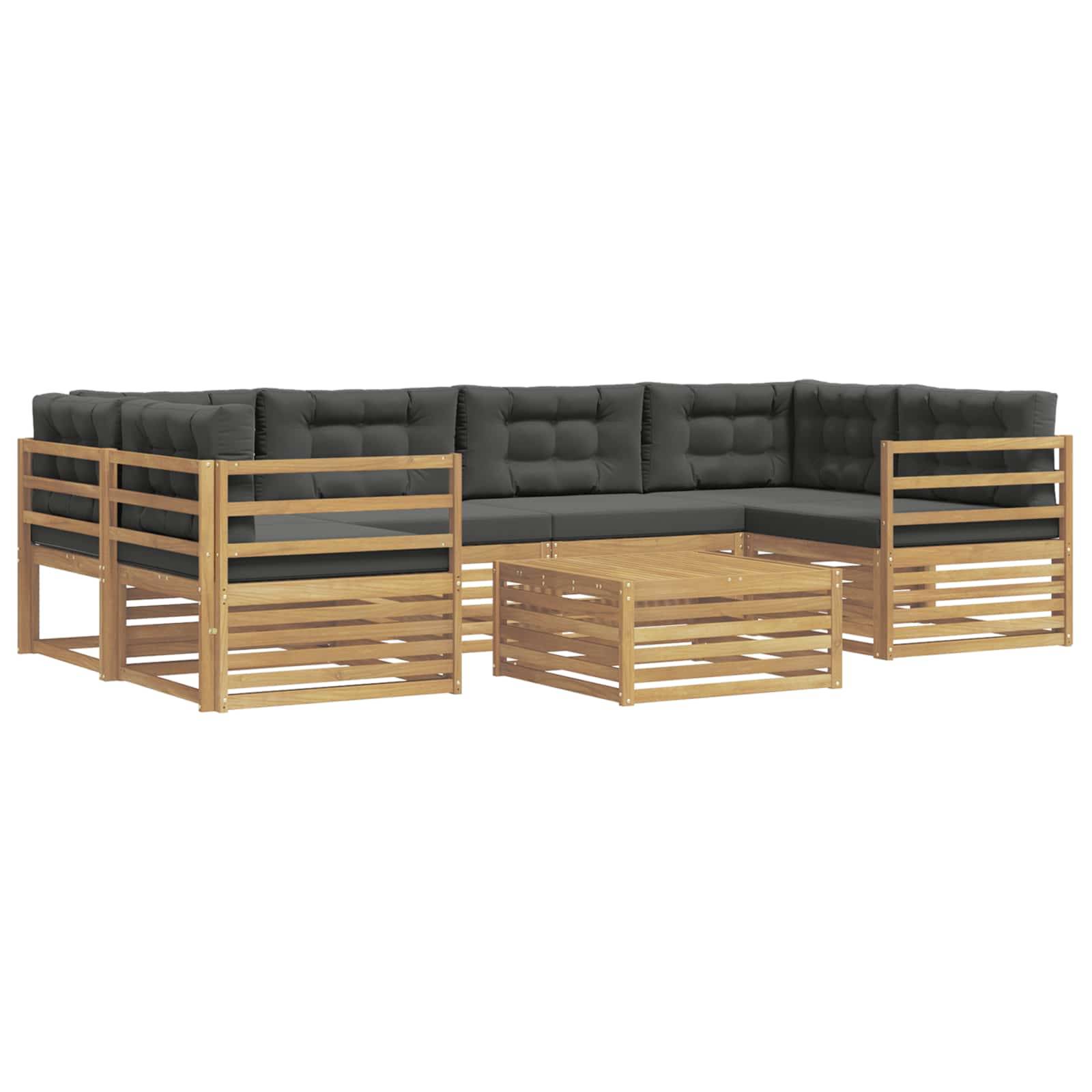 vidaXL Outdoor-Sofagarnitur 7 pcs Weiß und Anthrazit Polyester