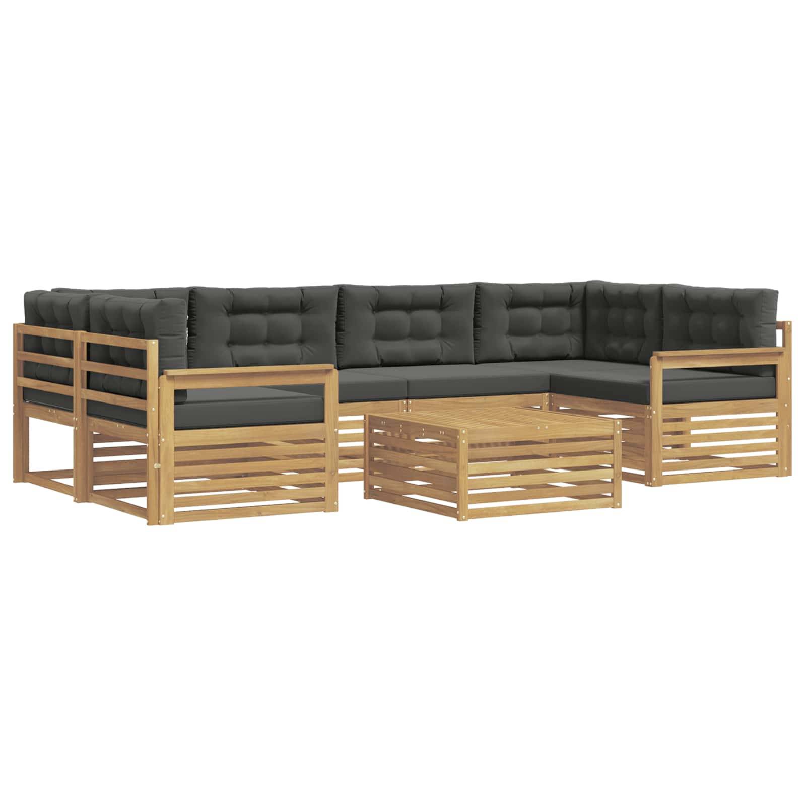 vidaXL Outdoor-Sofagarnitur 7 pcs Weiß und Anthrazit Polyester