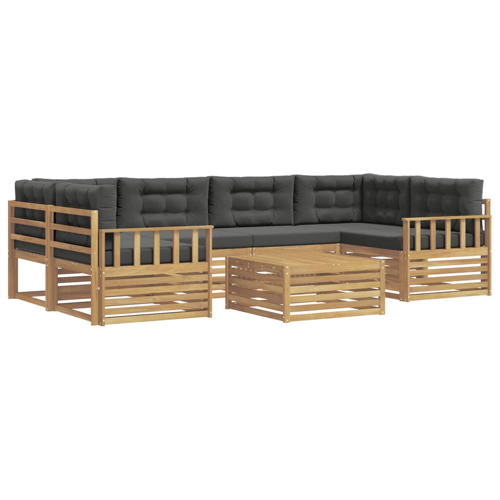 vidaXL Outdoor-Sofagarnitur 7 pcs Weiß und Anthrazit Polyester
