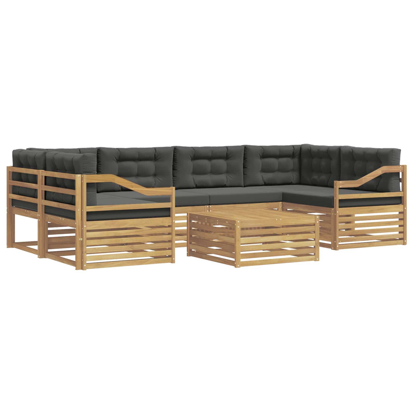 vidaXL Outdoor-Sofagarnitur 7 pcs Weiß und Anthrazit Polyester