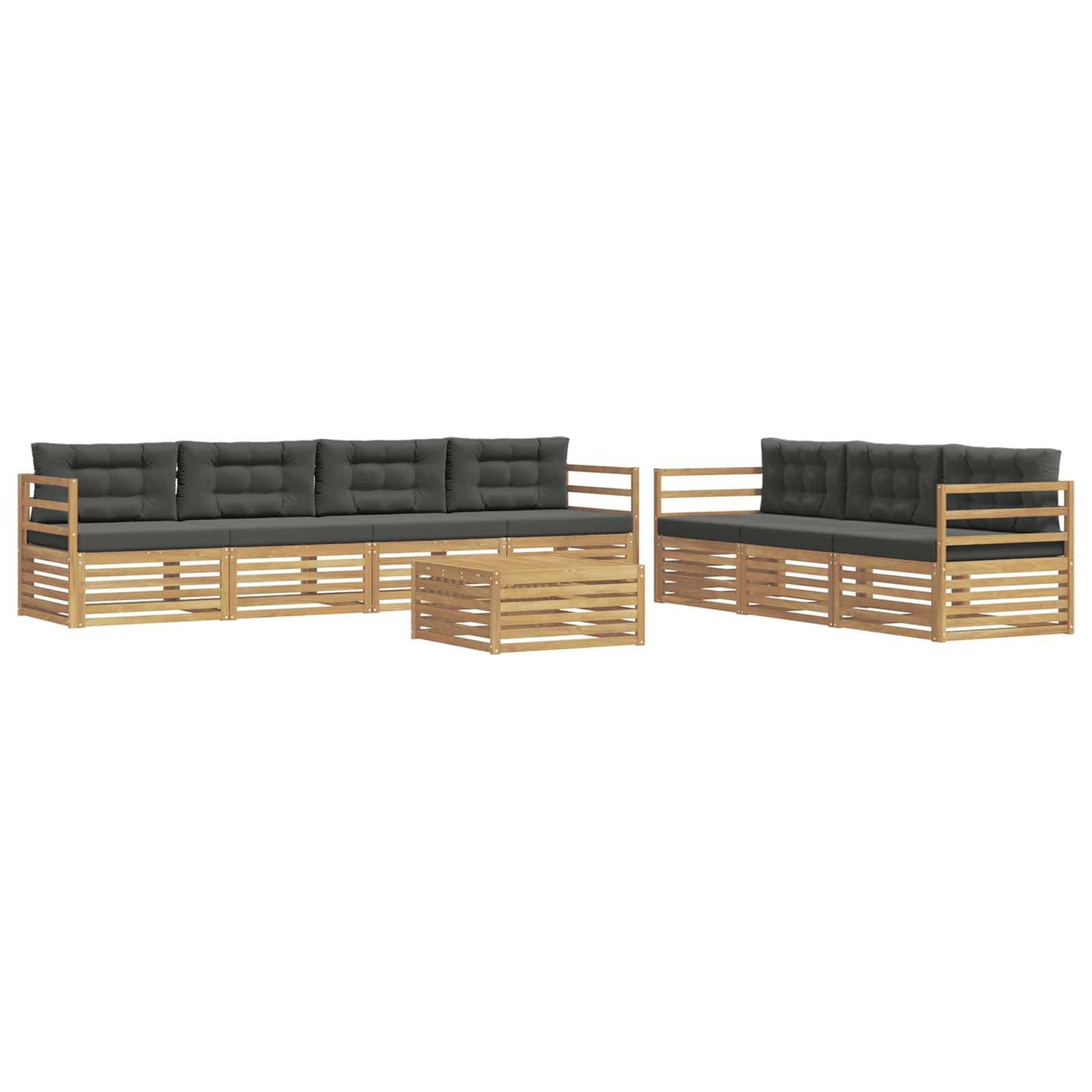 vidaXL Outdoor-Sofagarnitur 8 pcs Weiß und Anthrazit 79 x 79 x 37 cm