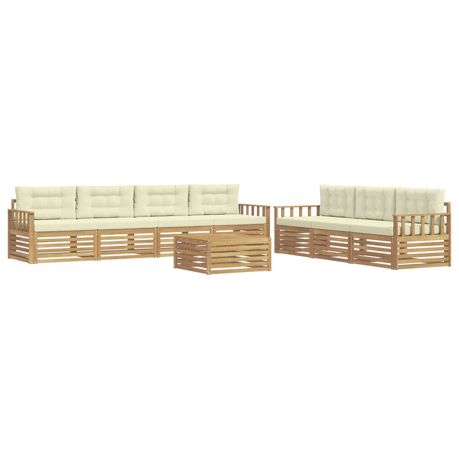 vidaXL Outdoor-Sofagarnitur 8 pcs Weiß und Creme 79 x 79 x 37 cm