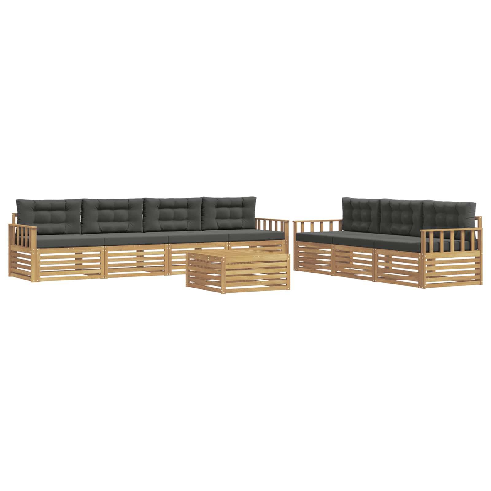 vidaXL Outdoor-Sofagarnitur 8 pcs Weiß und Anthrazit 79 x 79 x 37 cm
