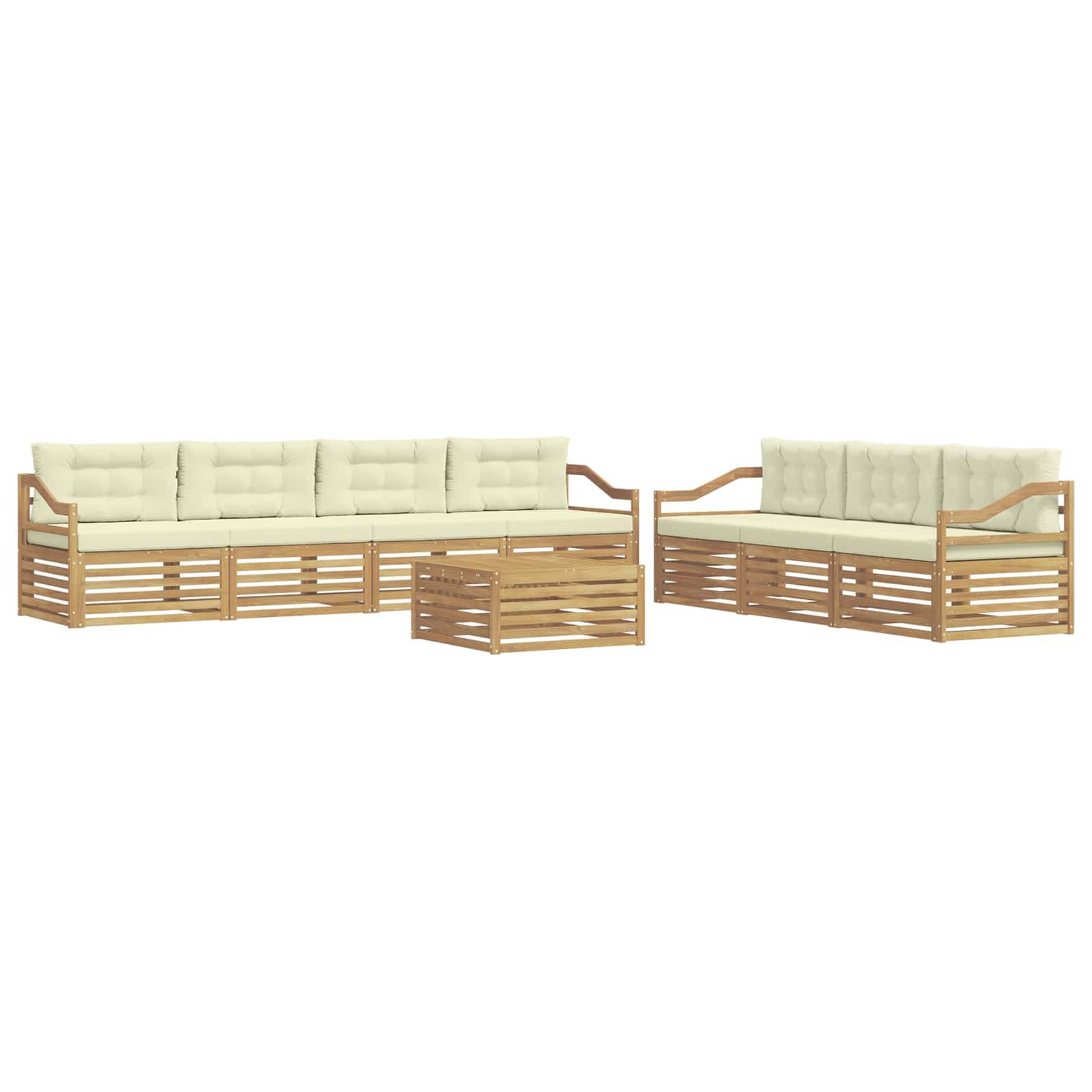 vidaXL Outdoor-Sofagarnitur 8 pcs Weiß und Creme 79 x 79 x 37 cm