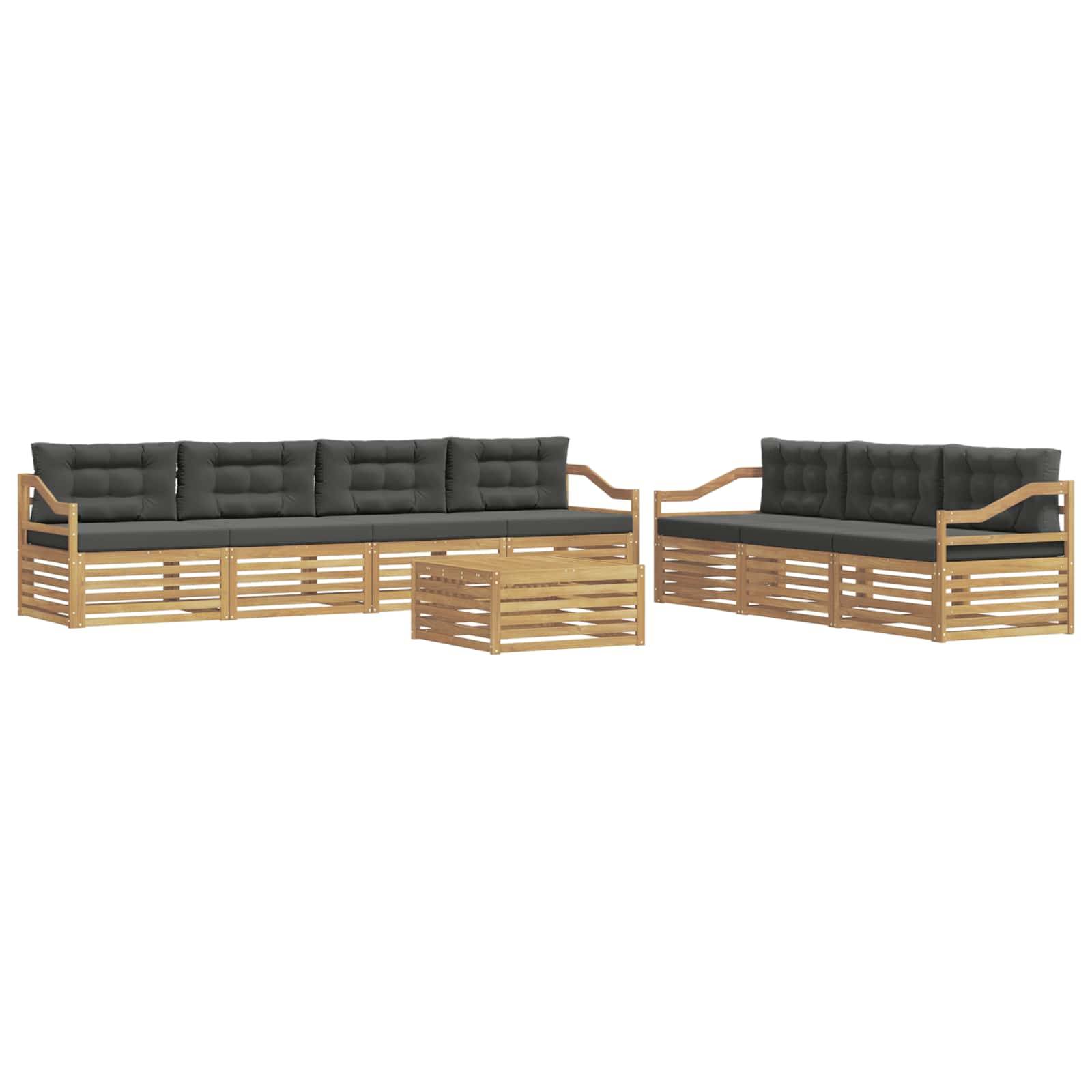 vidaXL Outdoor-Sofagarnitur 8 pcs Weiß und Anthrazit 79 x 79 x 37 cm