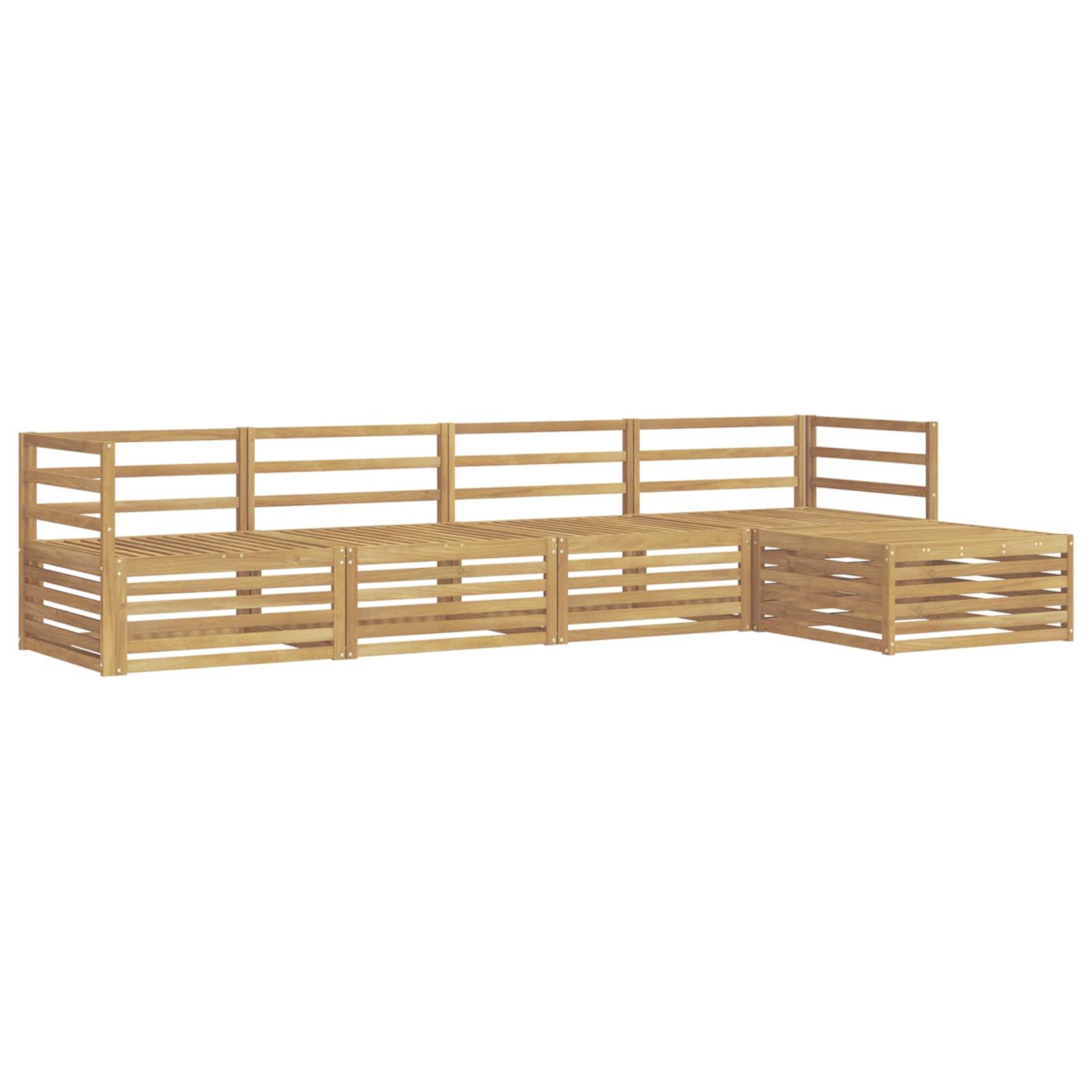 vidaXL Outdoor-Sofagarnitur 5 pcs Weiß Massivholz Akazie