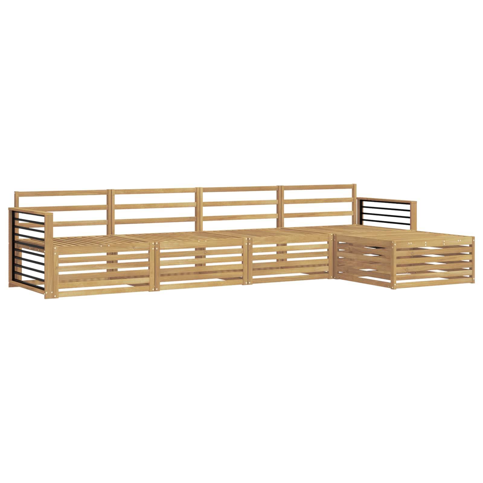 vidaXL Outdoor-Sofagarnitur 5 pcs Weiß Massivholz Akazie