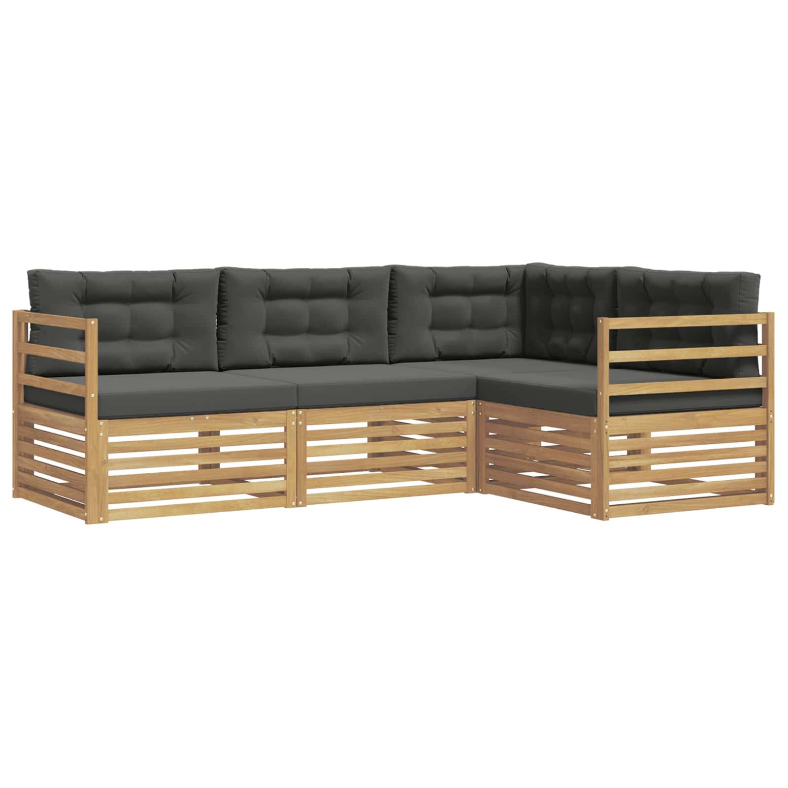 vidaXL Outdoor-Sofagarnitur 4 pcs Weiß und Anthrazit