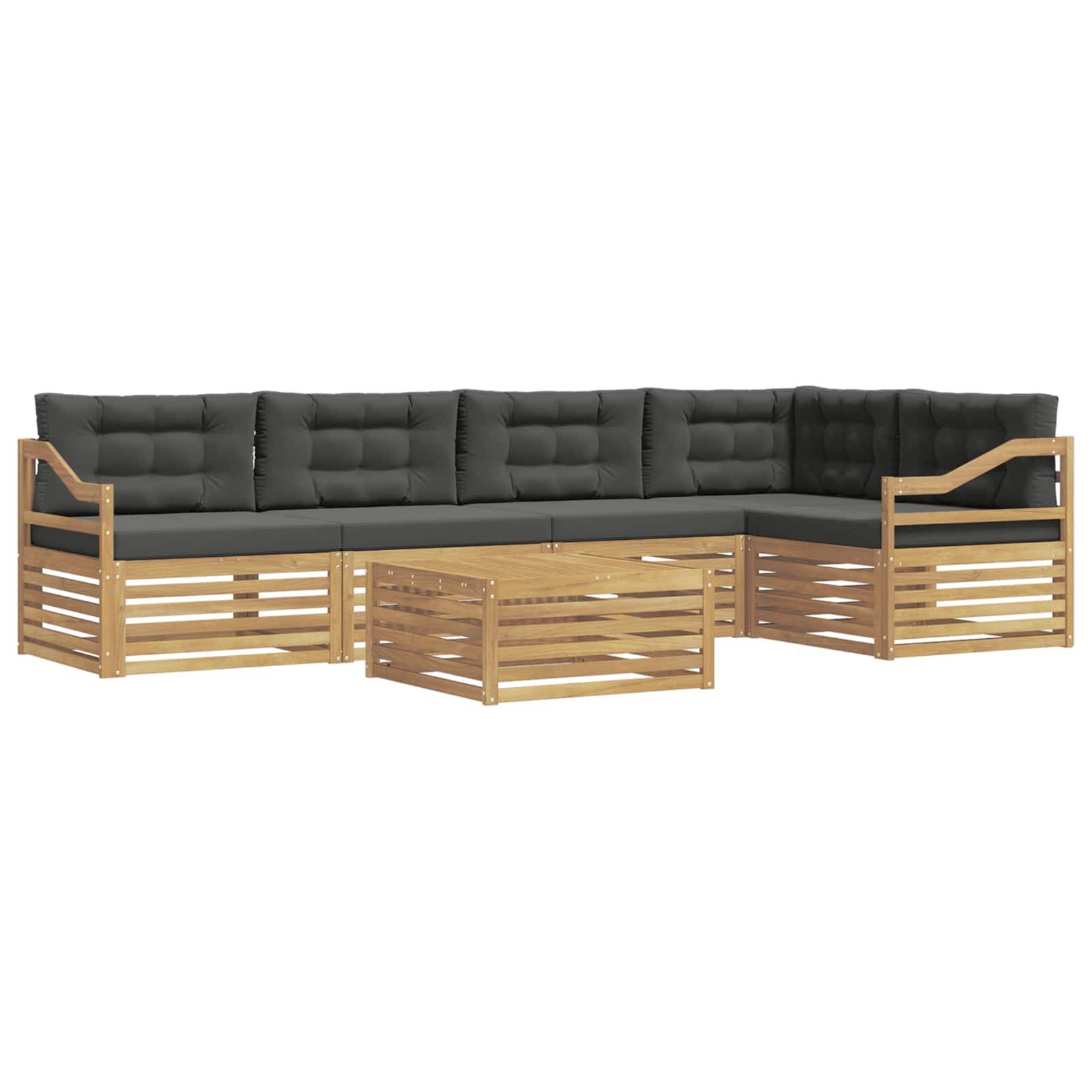 vidaXL Outdoor-Sofagarnitur 6 pcs Weiß und Anthrazit Polyester
