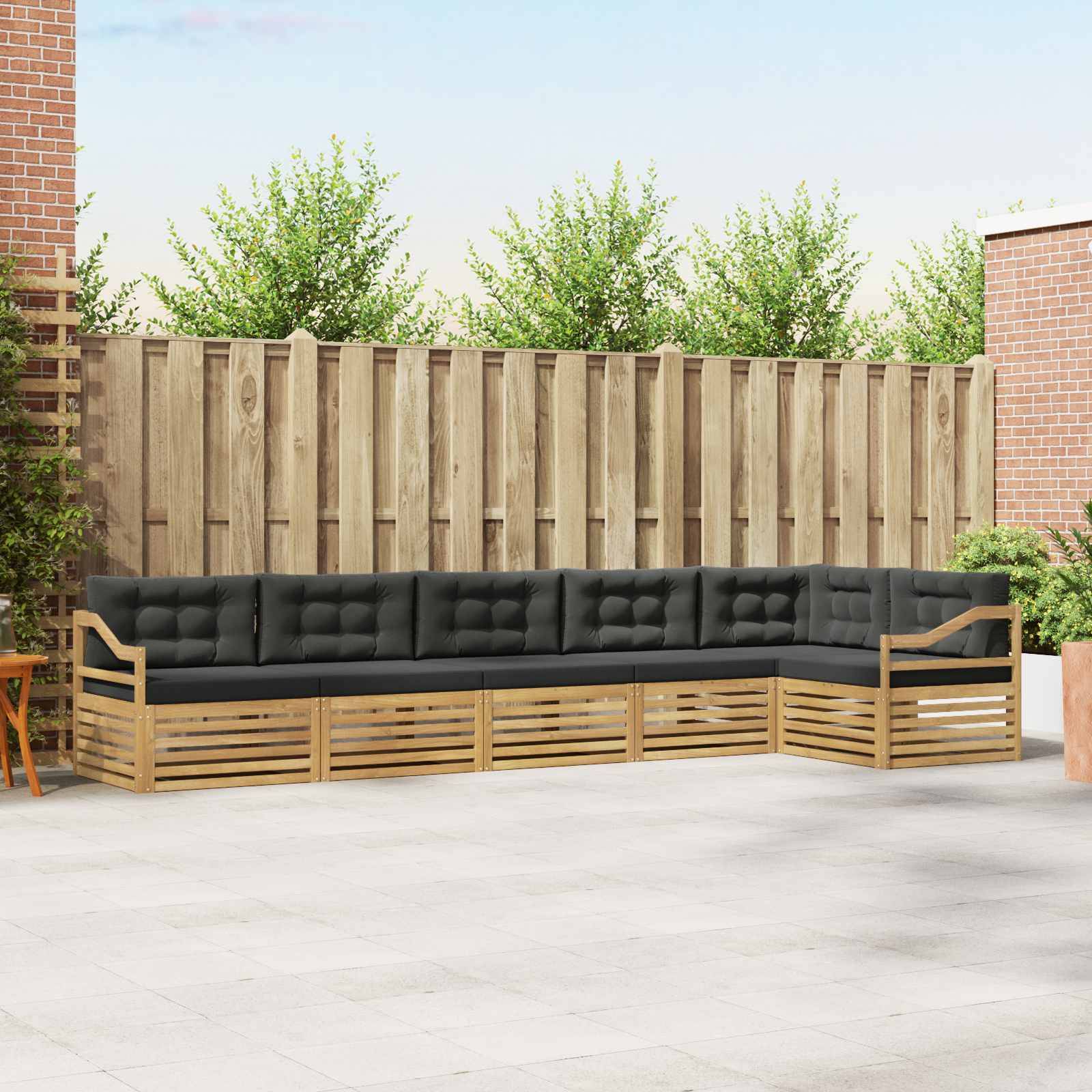 vidaXL Outdoor-Sofagarnitur 6 pcs Weiß und Anthrazit
