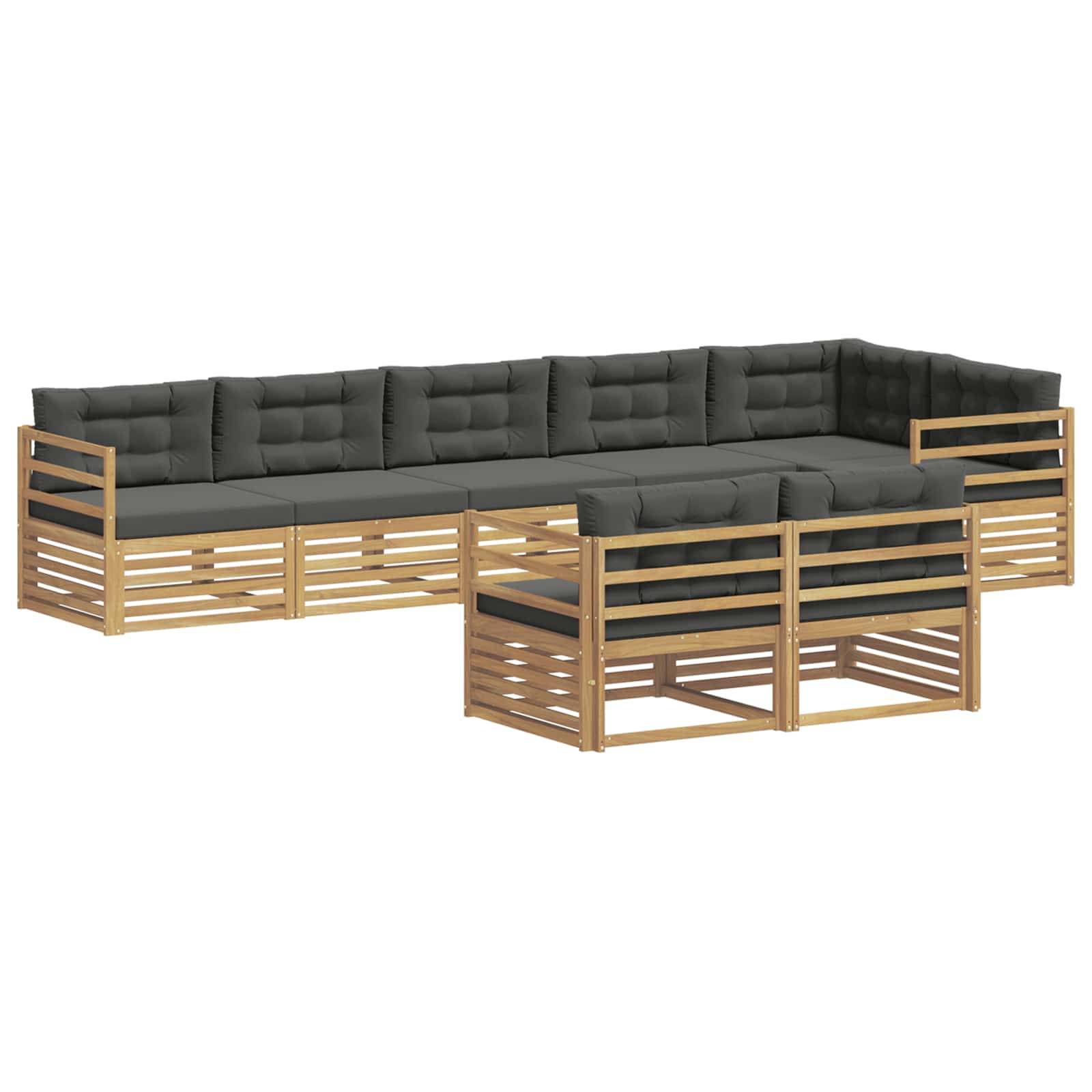 vidaXL Outdoor-Sofagarnitur 8 pcs Weiß und Anthrazit Polyester