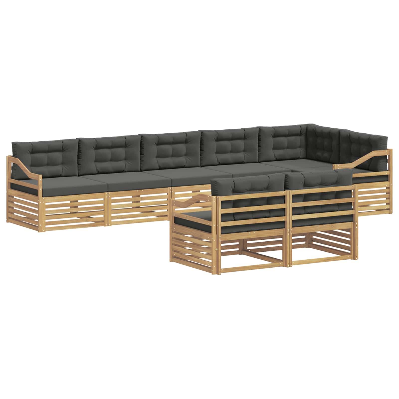 vidaXL Outdoor-Sofagarnitur 8 pcs Weiß und Anthrazit Polyester