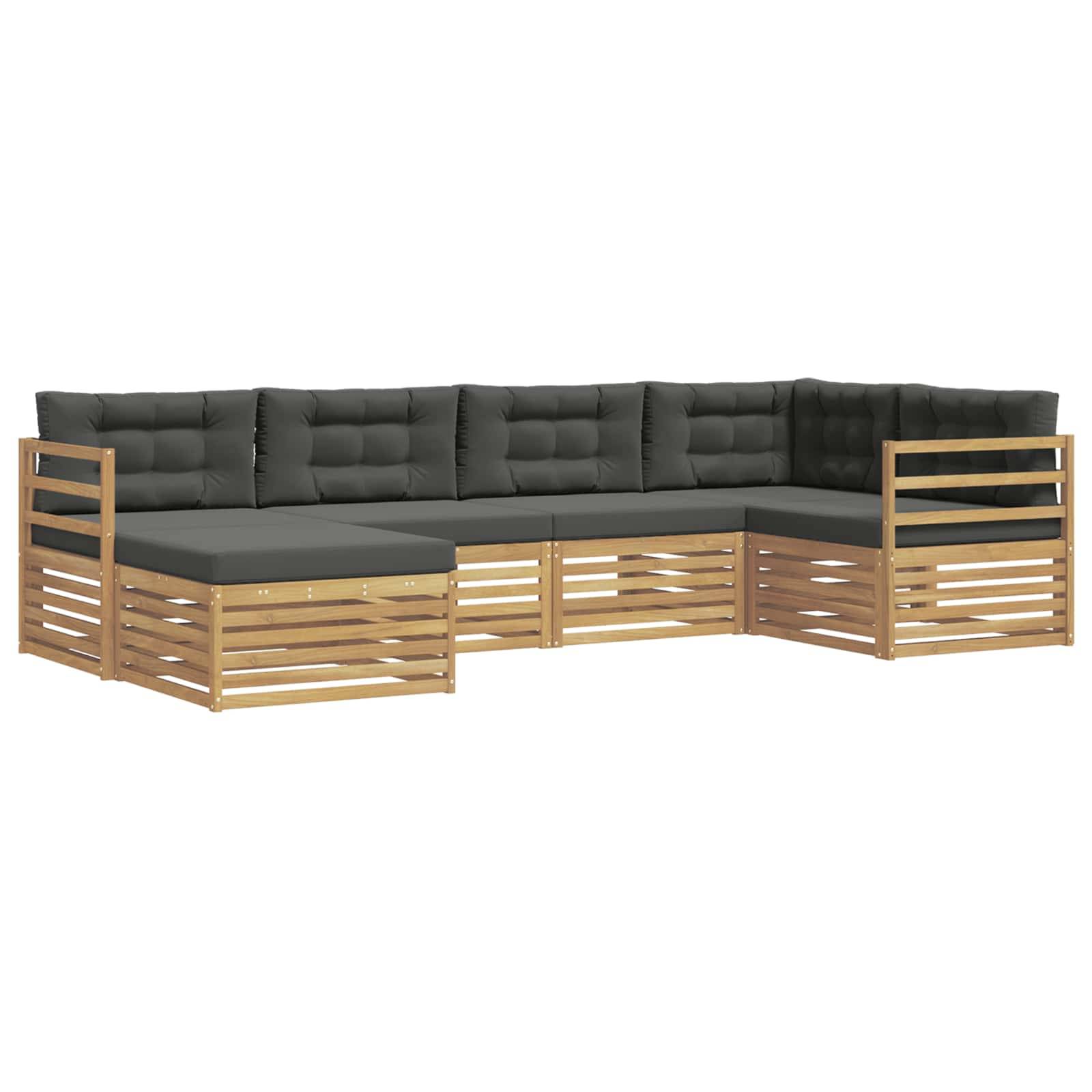 vidaXL Outdoor-Sofagarnitur 6 pcs Weiß und Anthrazit Polyester