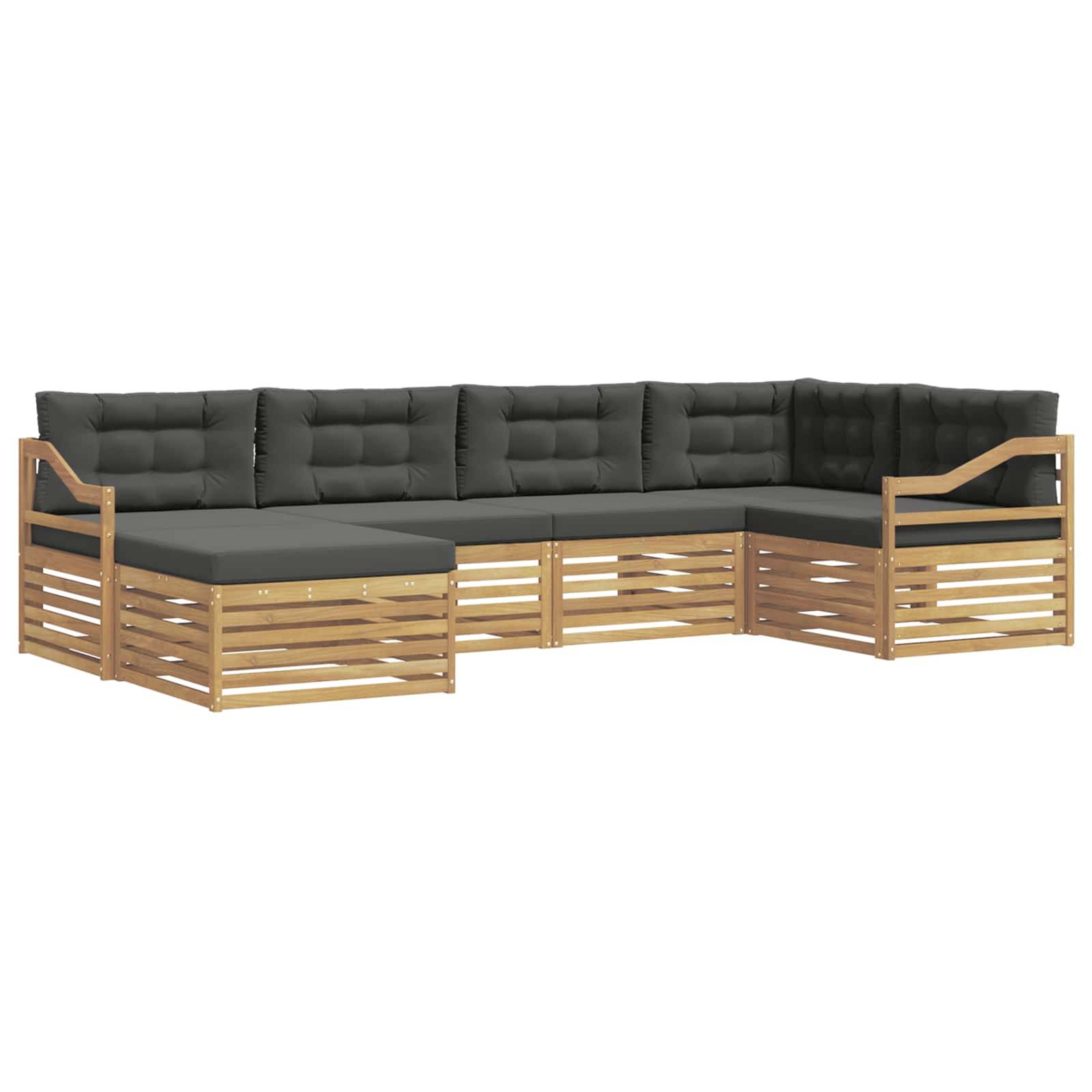vidaXL Outdoor-Sofagarnitur 6 pcs Weiß und Anthrazit Polyester