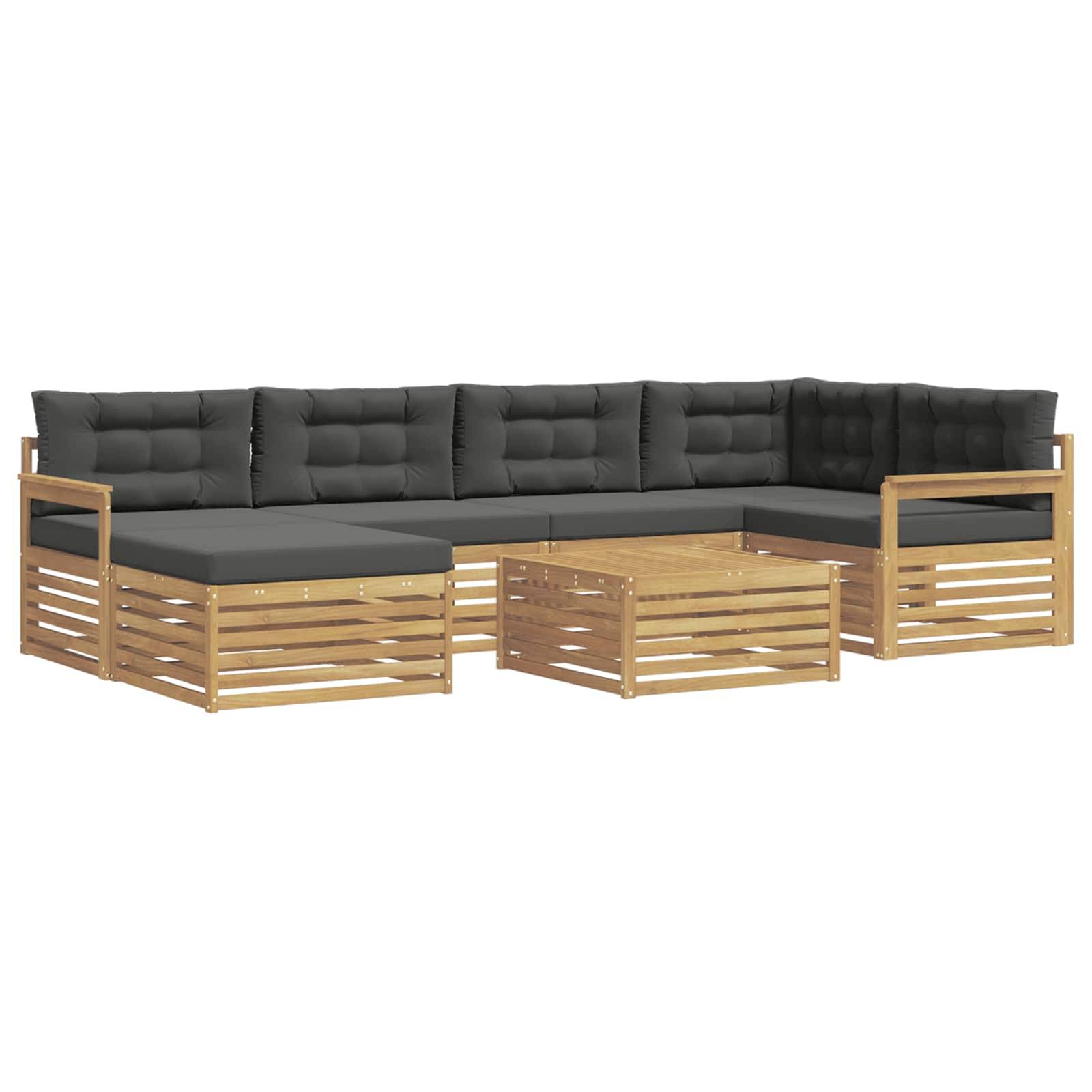 vidaXL Outdoor-Sofagarnitur mit Kissen 7 pcs Weiß und Anthrazit
