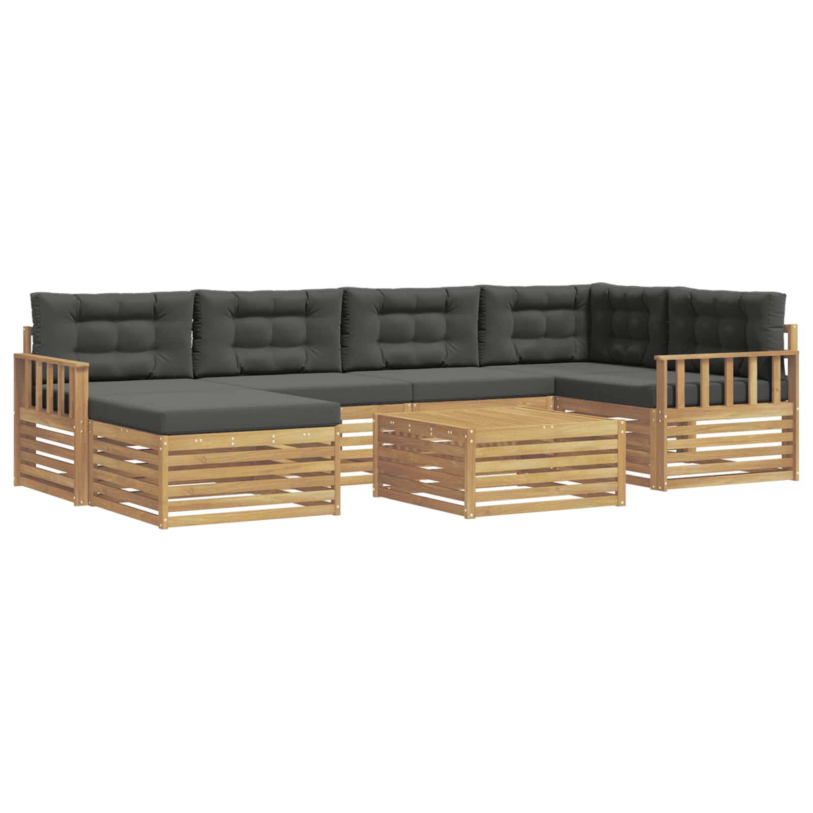 vidaXL Outdoor-Sofagarnitur mit Kissen 7 pcs Weiß und Anthrazit