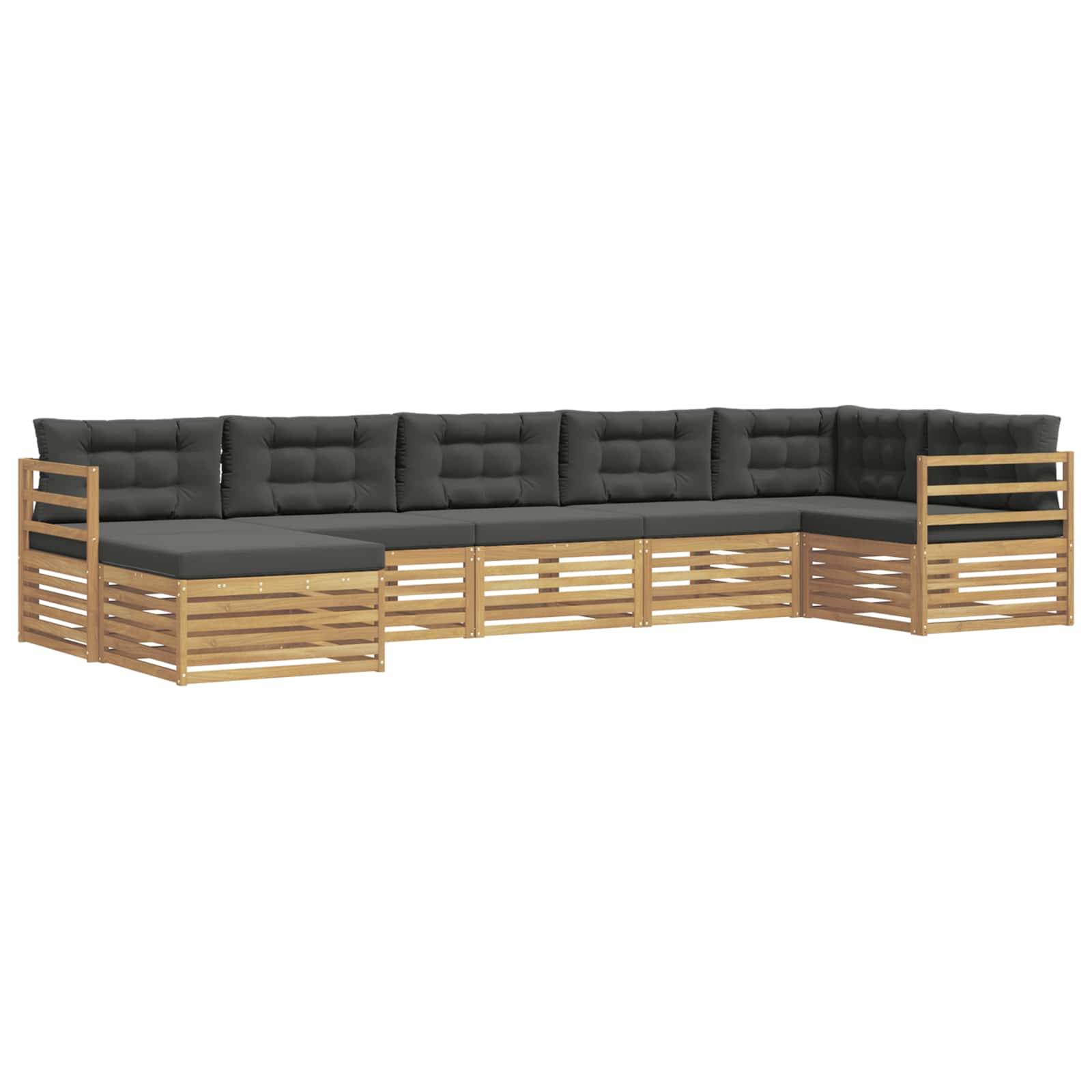 vidaXL Outdoor-Sofagarnitur mit Kissen 7 pcs Weiß und Anthrazit
