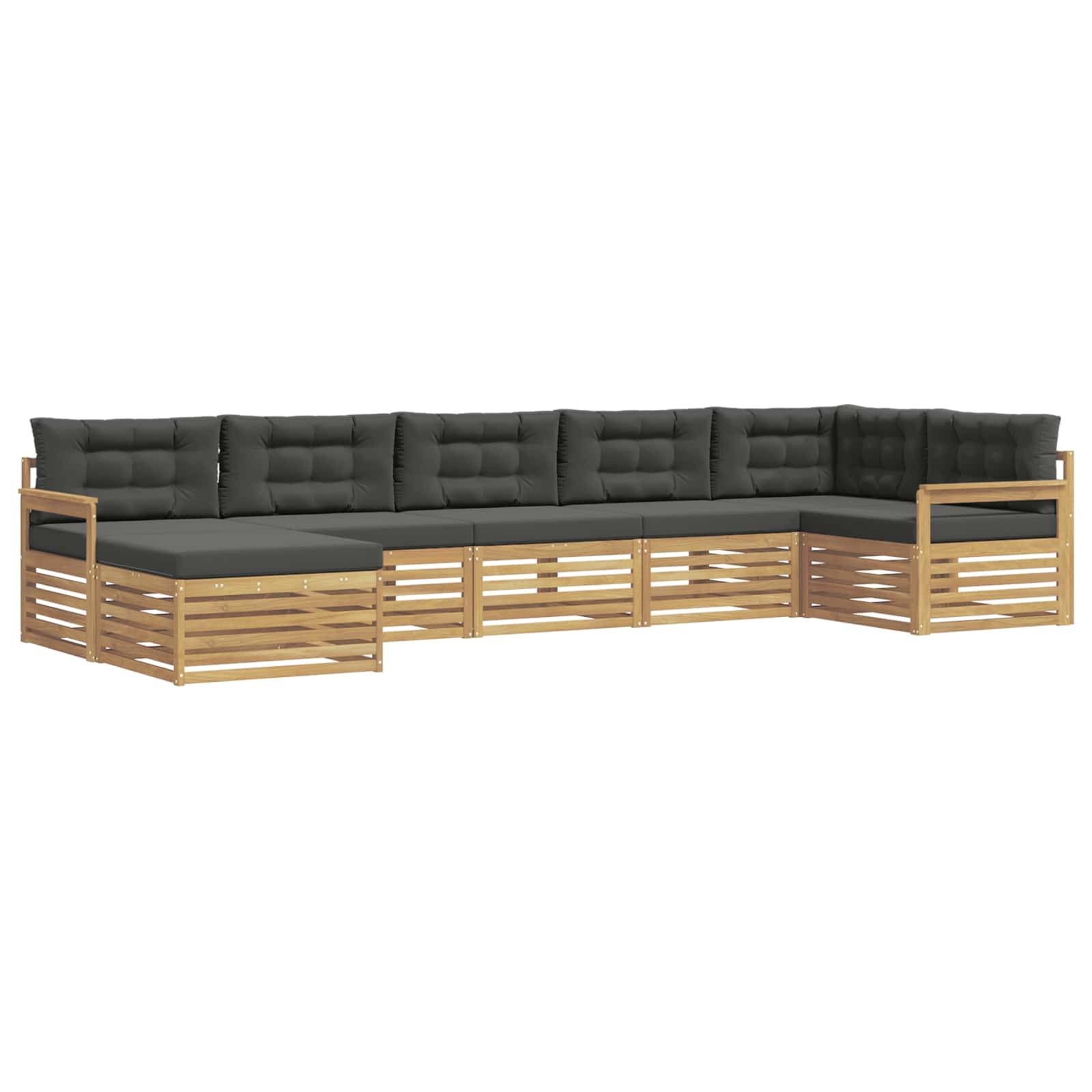 vidaXL Outdoor-Sofagarnitur mit Kissen 7 pcs Weiß und Anthrazit