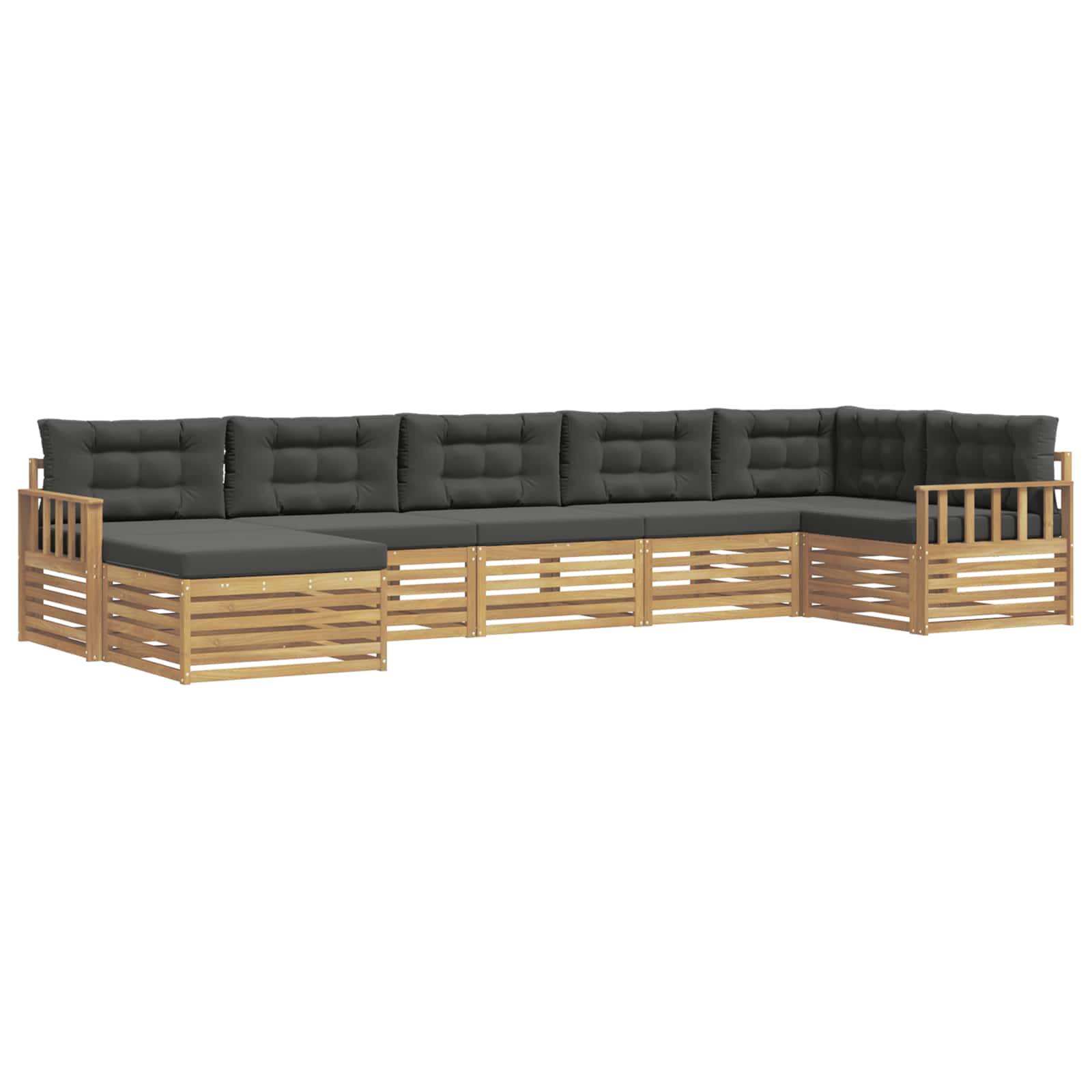 vidaXL Outdoor-Sofagarnitur mit Kissen 7 pcs Weiß und Anthrazit