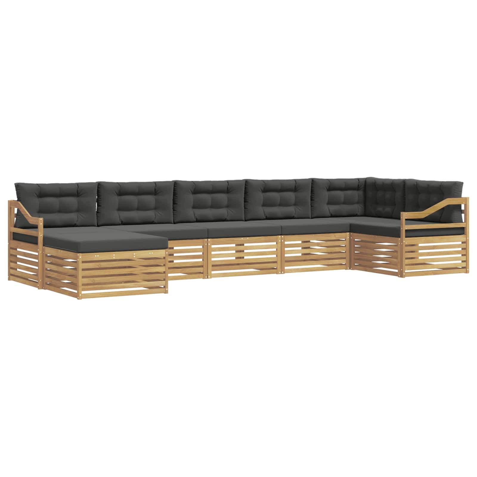 vidaXL Outdoor-Sofagarnitur mit Kissen 7 pcs Weiß und Anthrazit