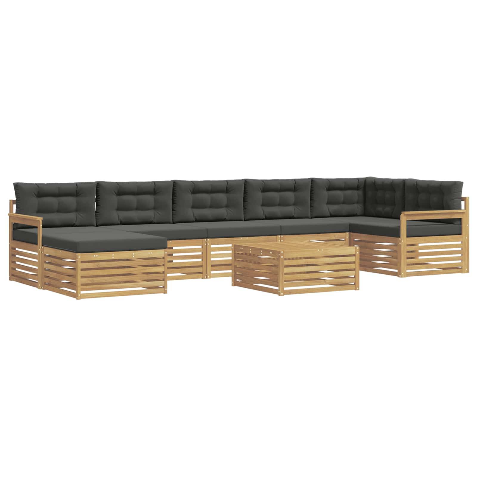 vidaXL Outdoor-Sofagarnitur mit Kissen 8 pcs Weiß und Anthrazit