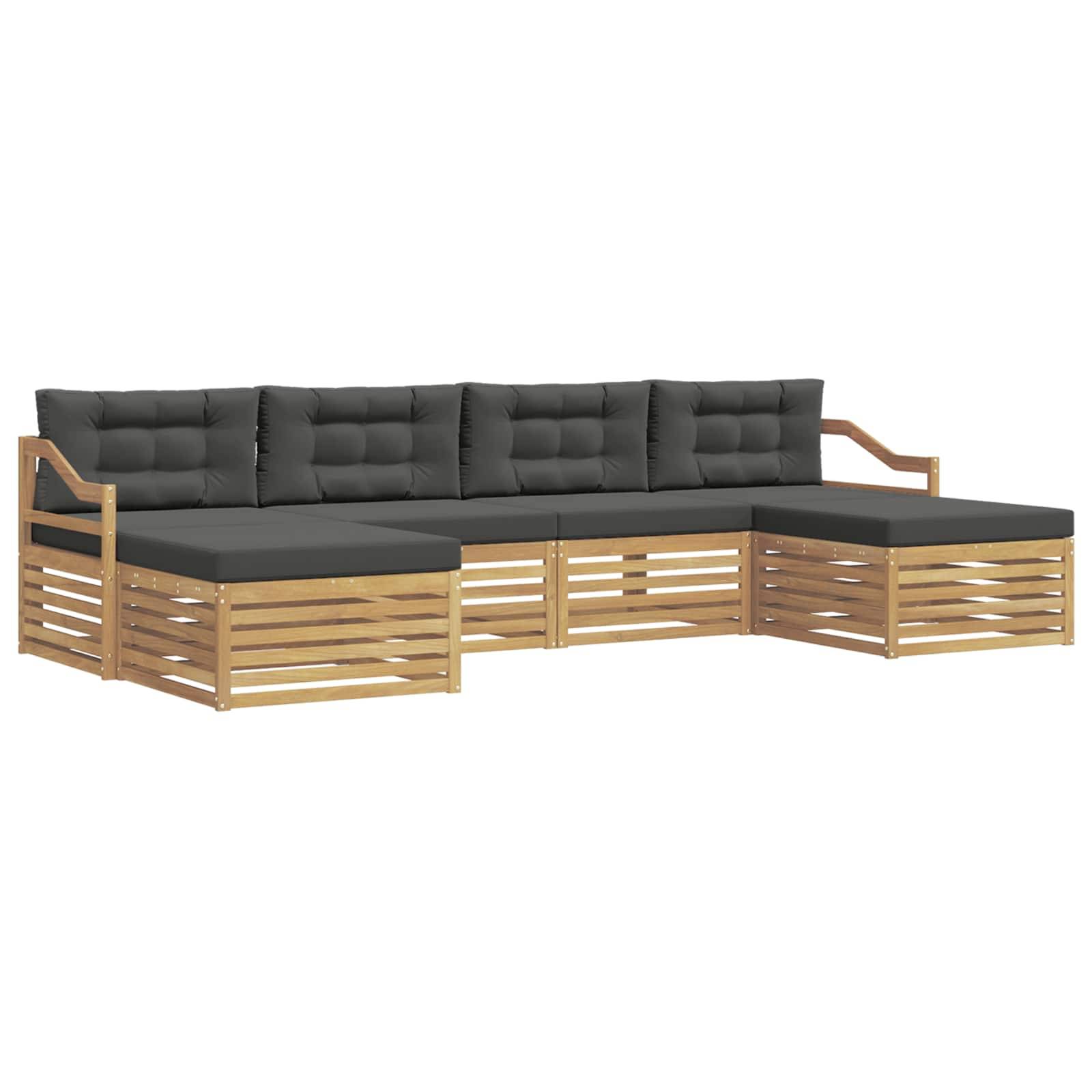 vidaXL Outdoor-Sofagarnitur 6 pcs Weiß und Anthrazit