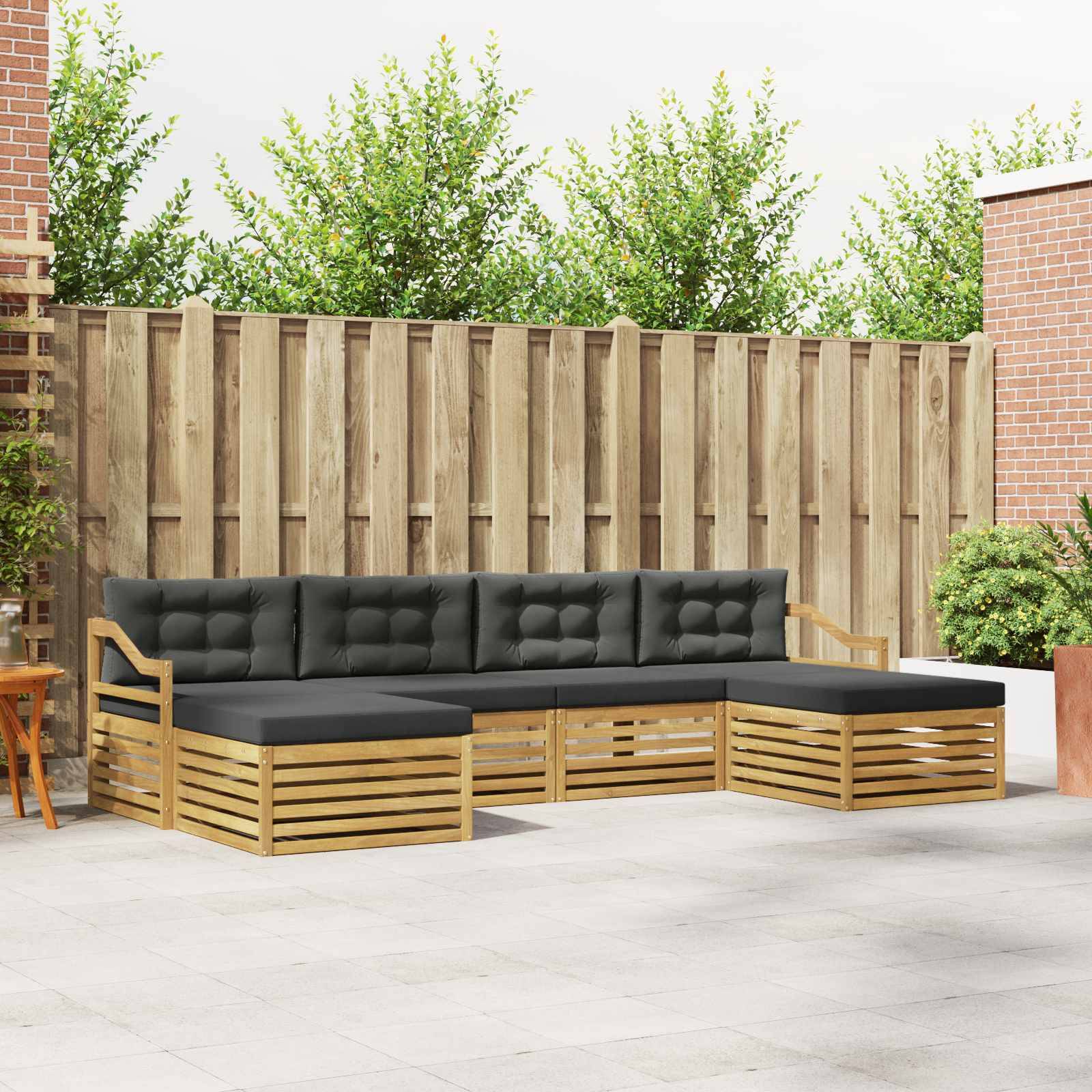 vidaXL Outdoor-Sofagarnitur 6 pcs Weiß und Anthrazit