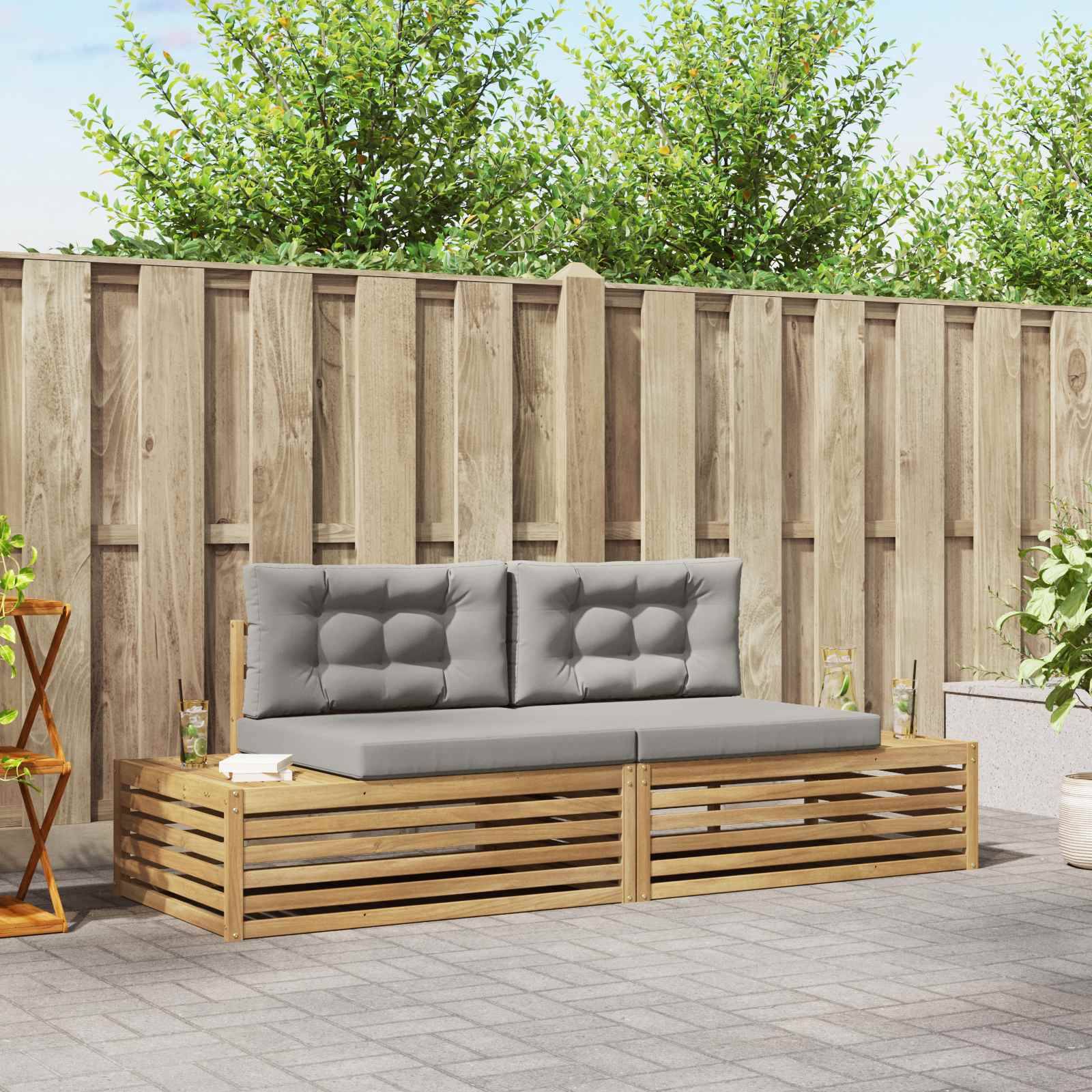 vidaXL Outdoor-Sofagarnitur Weiß 230,5 x 83 x 73 cm Polyester