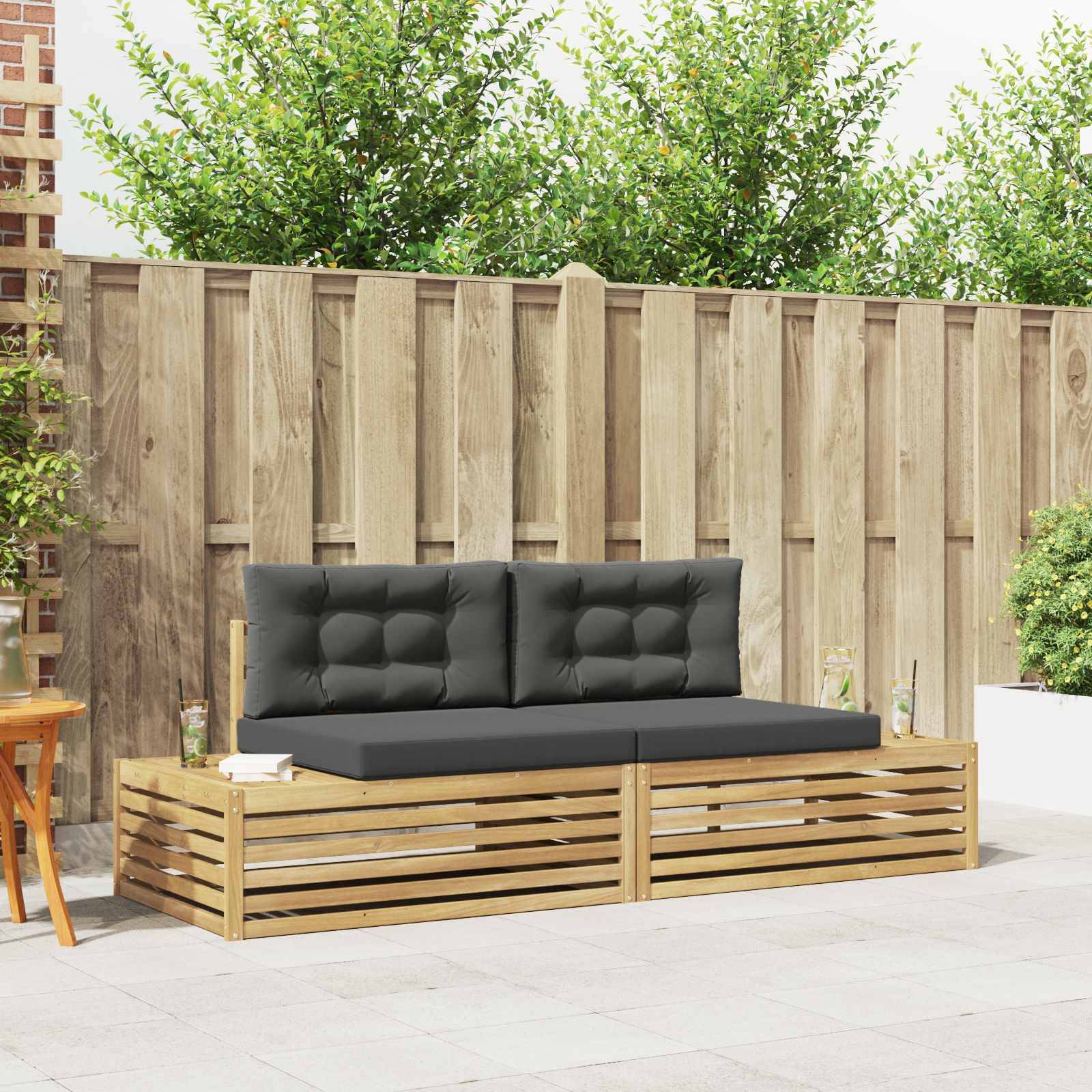 vidaXL Outdoor-Sofagarnitur Weiß 230,5 x 83 x 73 cm Polyester