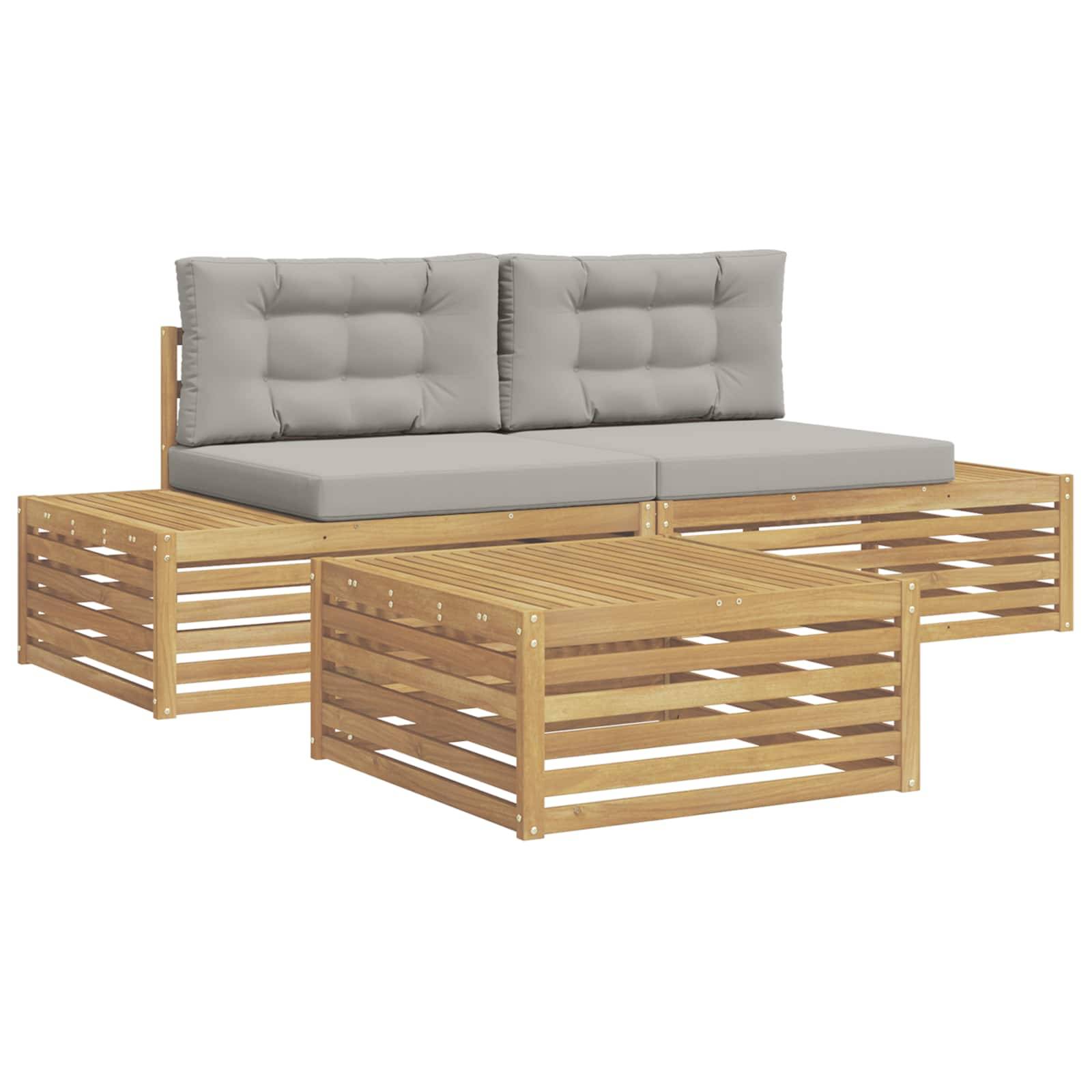 vidaXL 3 Stück Outdoor-Sofagarnitur Polyester Weiß