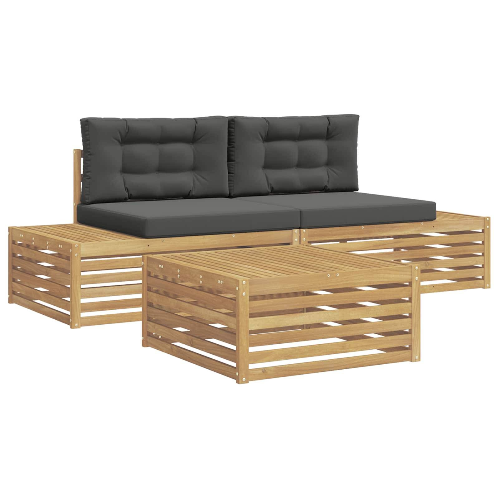 vidaXL 3 Stück Outdoor-Sofagarnitur Polyester Weiß