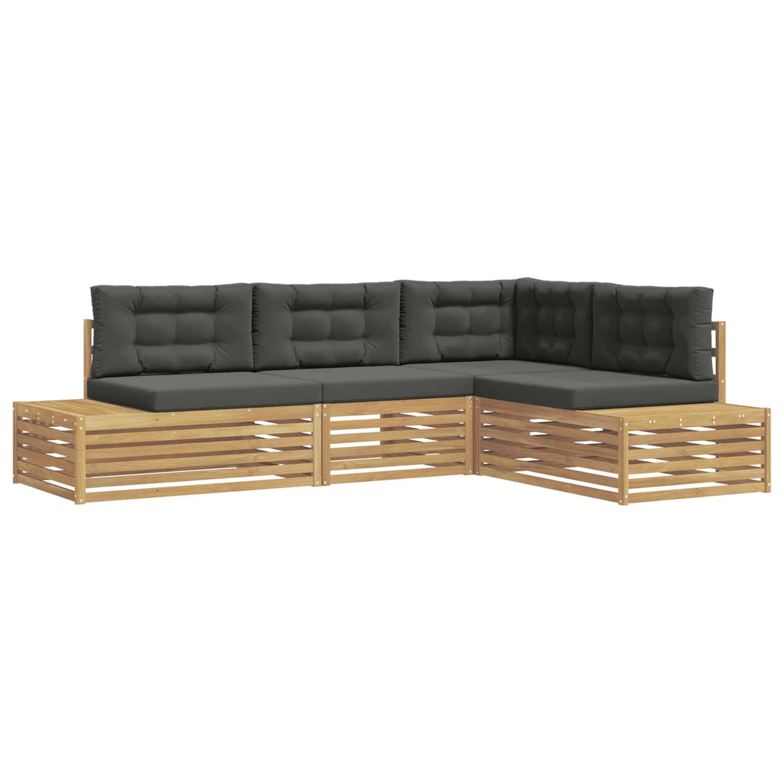 vidaXL 4 Stück Outdoor-Sofagarnitur Polyester Weiß