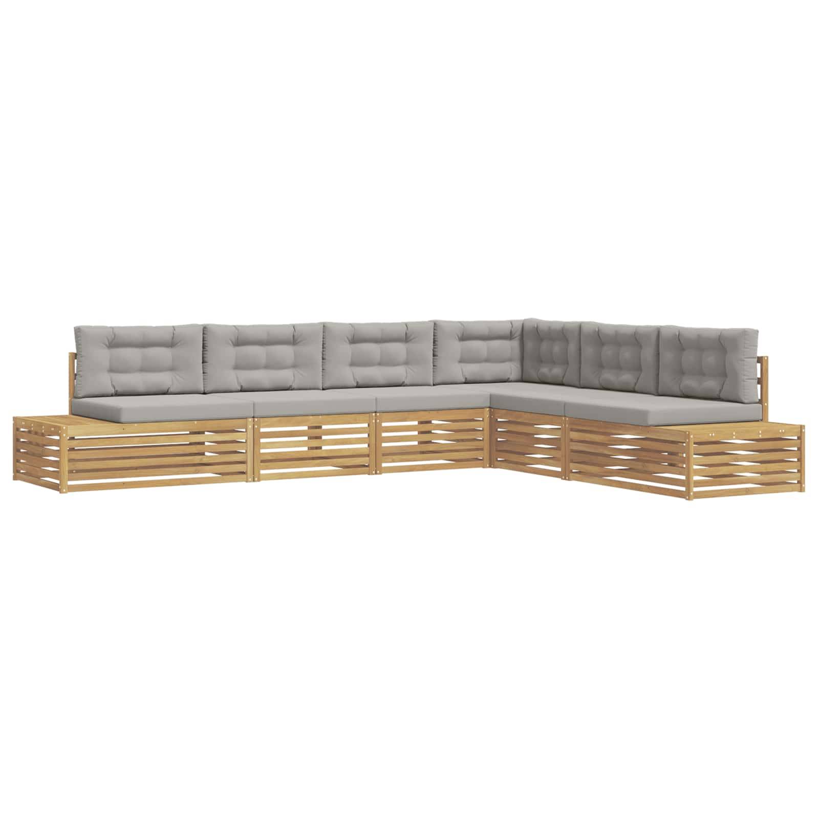 vidaXL 6 Stück Outdoor-Sofagarnitur Polyester Weiß