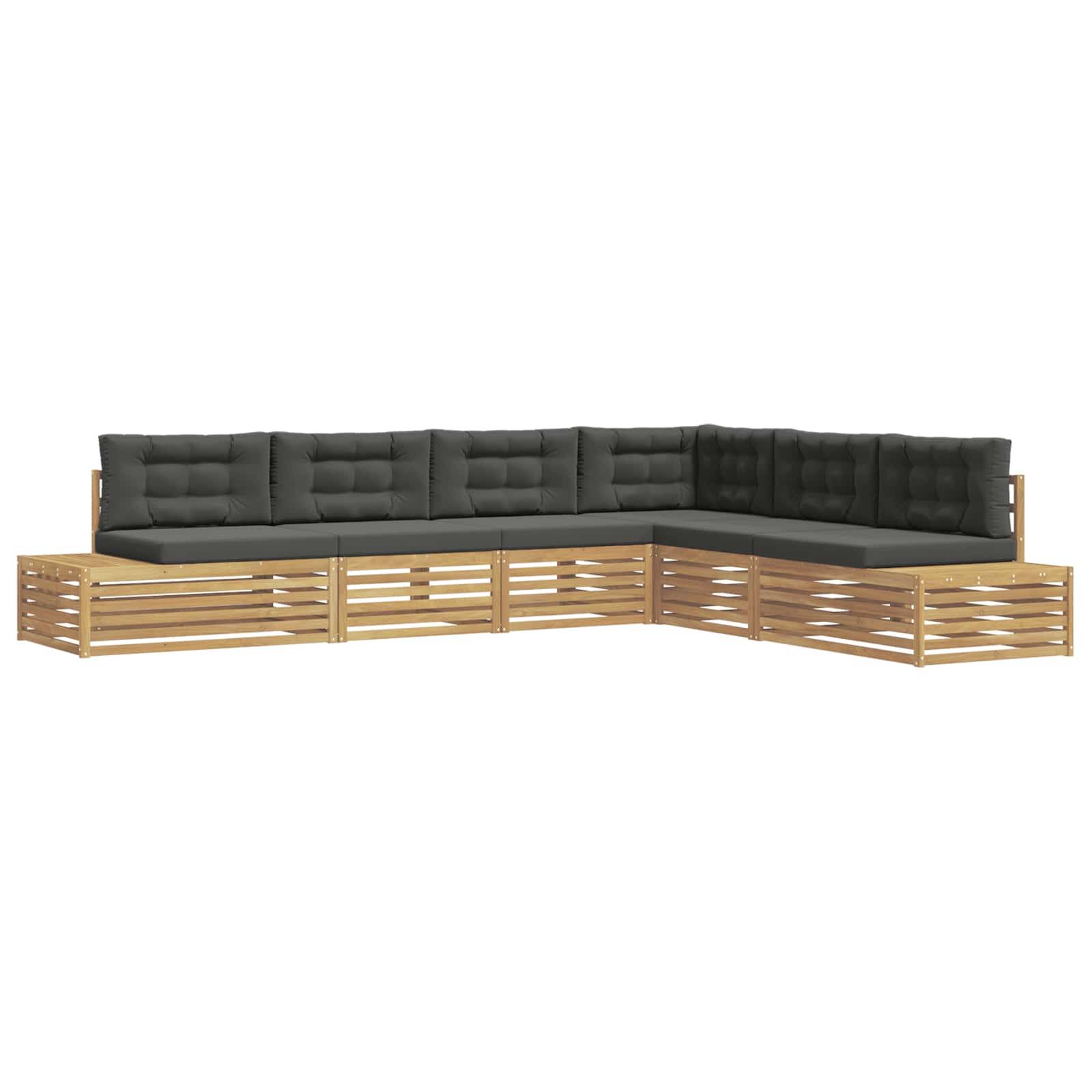 vidaXL 6 Stück Outdoor-Sofagarnitur Polyester Weiß