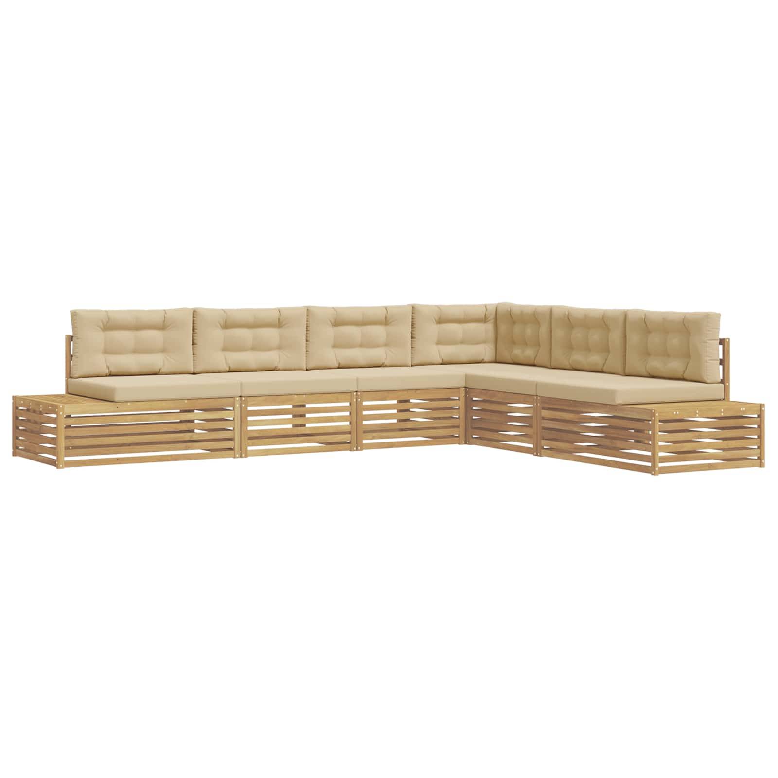 vidaXL 6 Stück Outdoor-Sofagarnitur Polyester Weiß