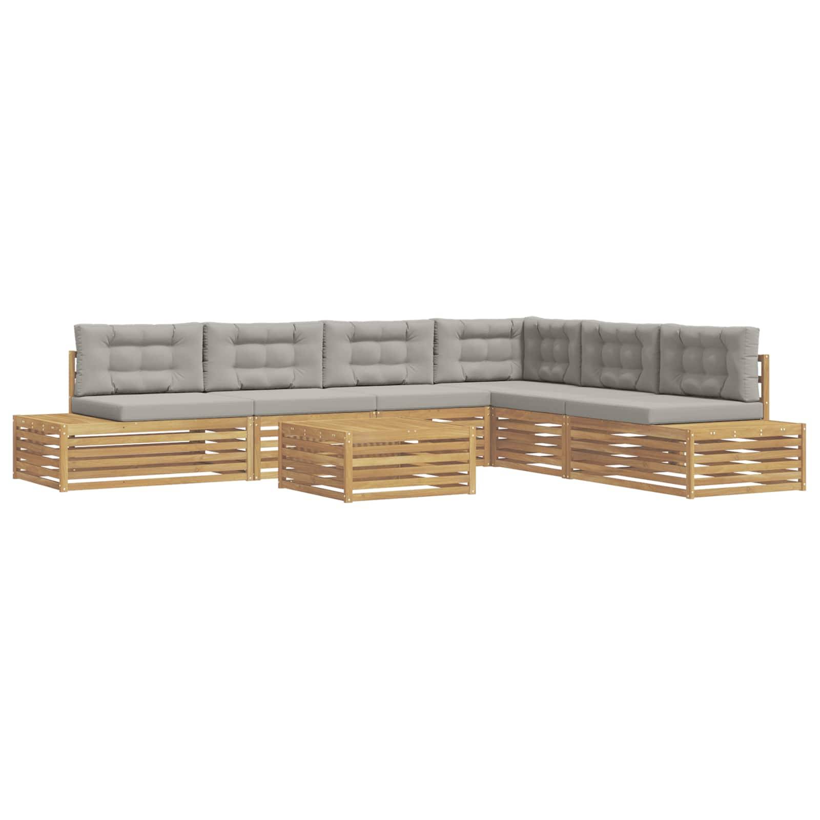 vidaXL 7 Stück Outdoor-Sofagarnitur Polyester Weiß
