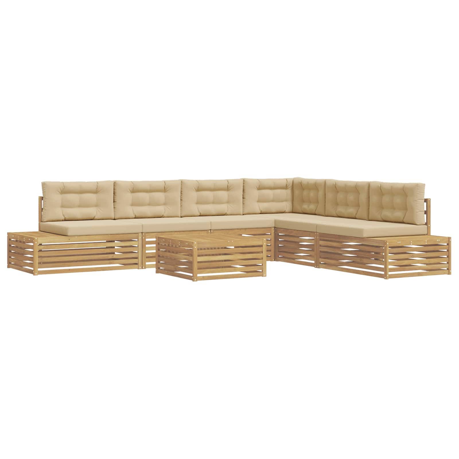 vidaXL 7 Stück Outdoor-Sofagarnitur Polyester Weiß