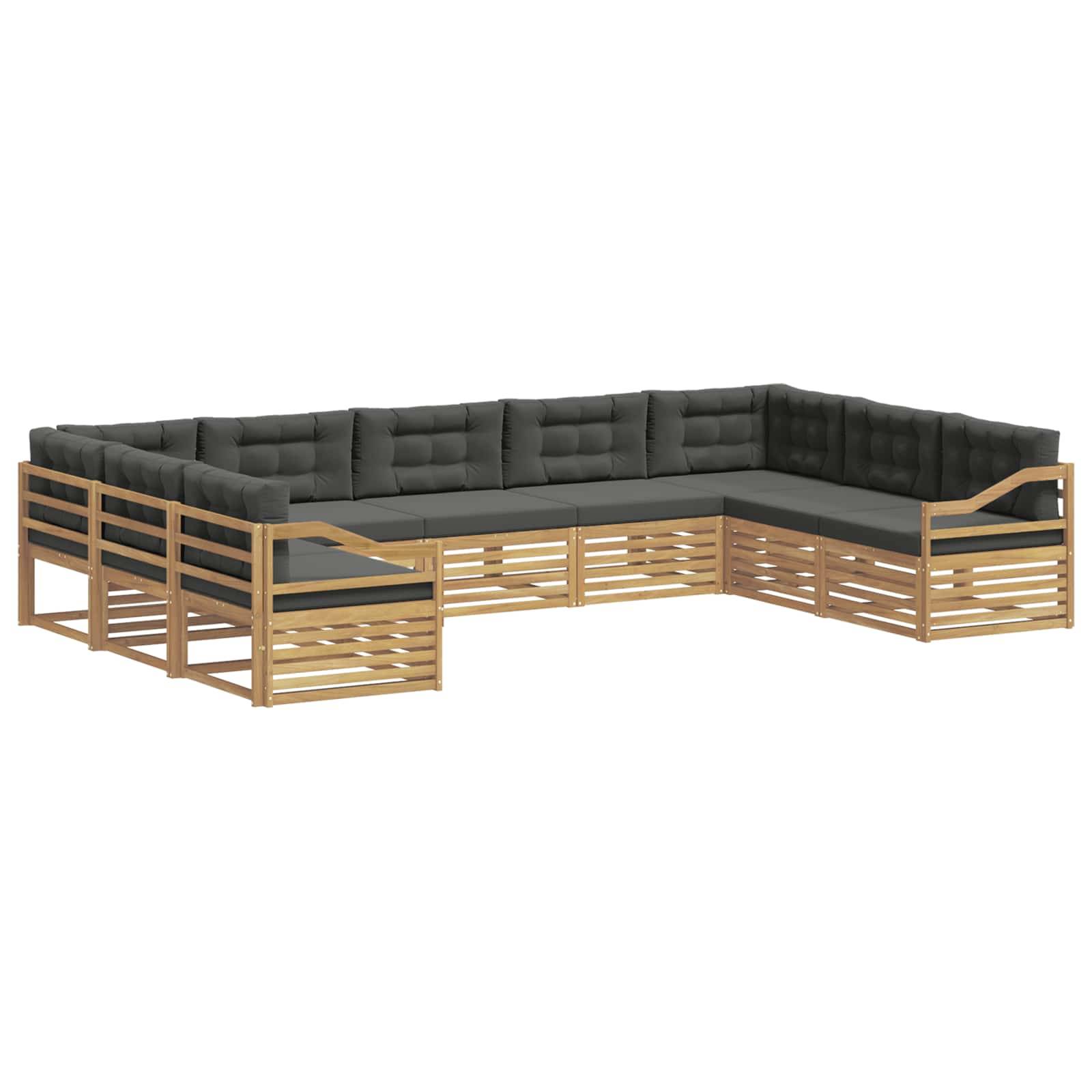 vidaXL Outdoor-Sofagarnitur 9 pcs Weiß und Anthrazit