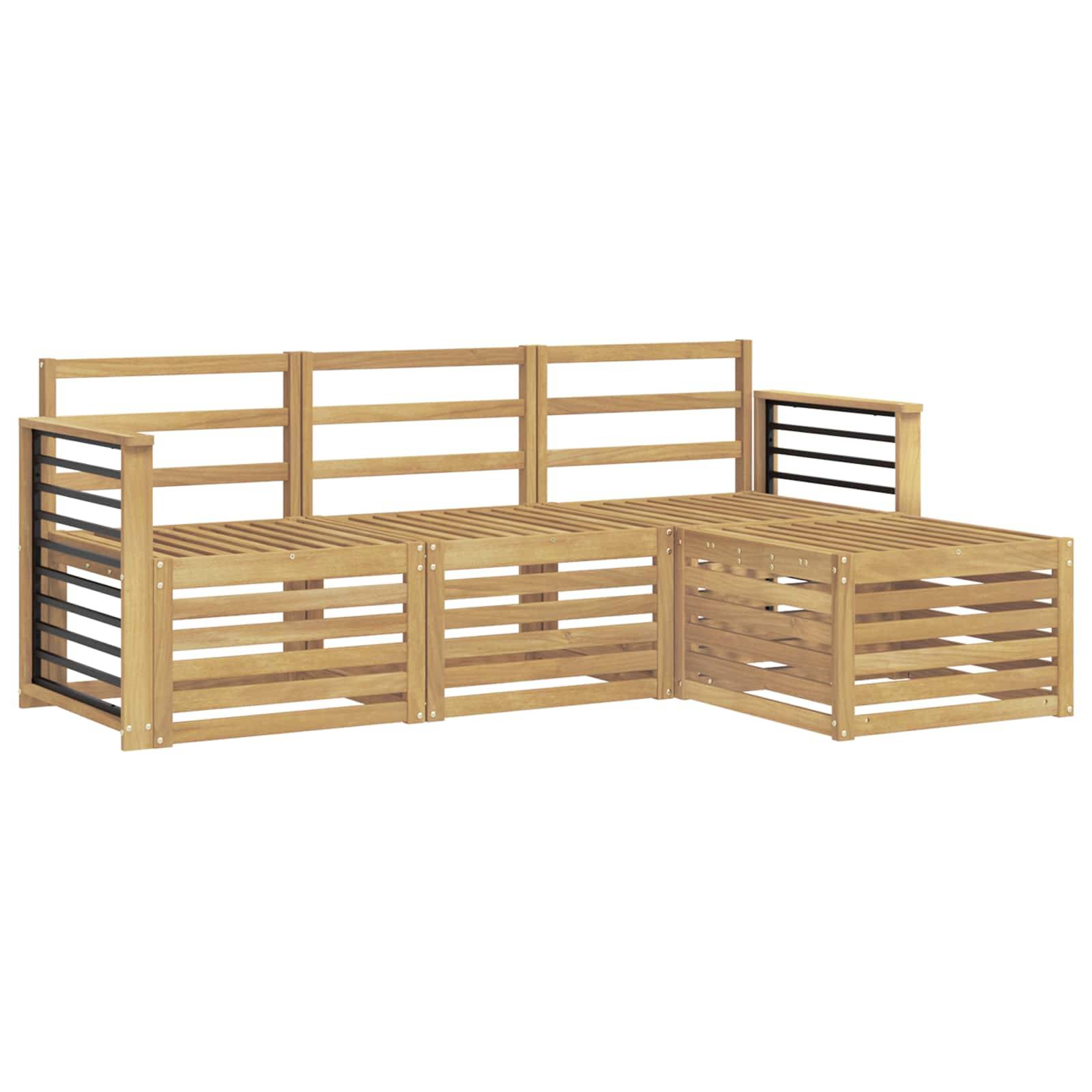 vidaXL Outdoor-Sofagarnitur 4 pcs Weiß Massivholz Akazie