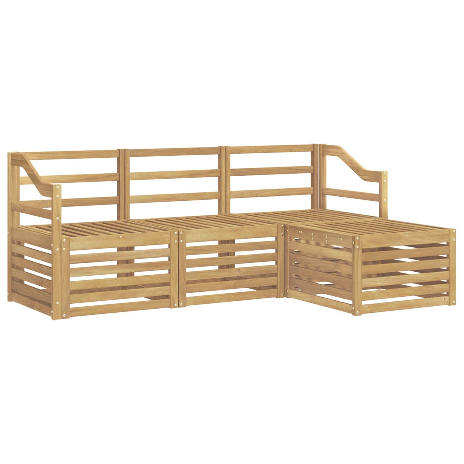vidaXL Outdoor-Sofagarnitur 4 pcs Weiß Massivholz Akazie