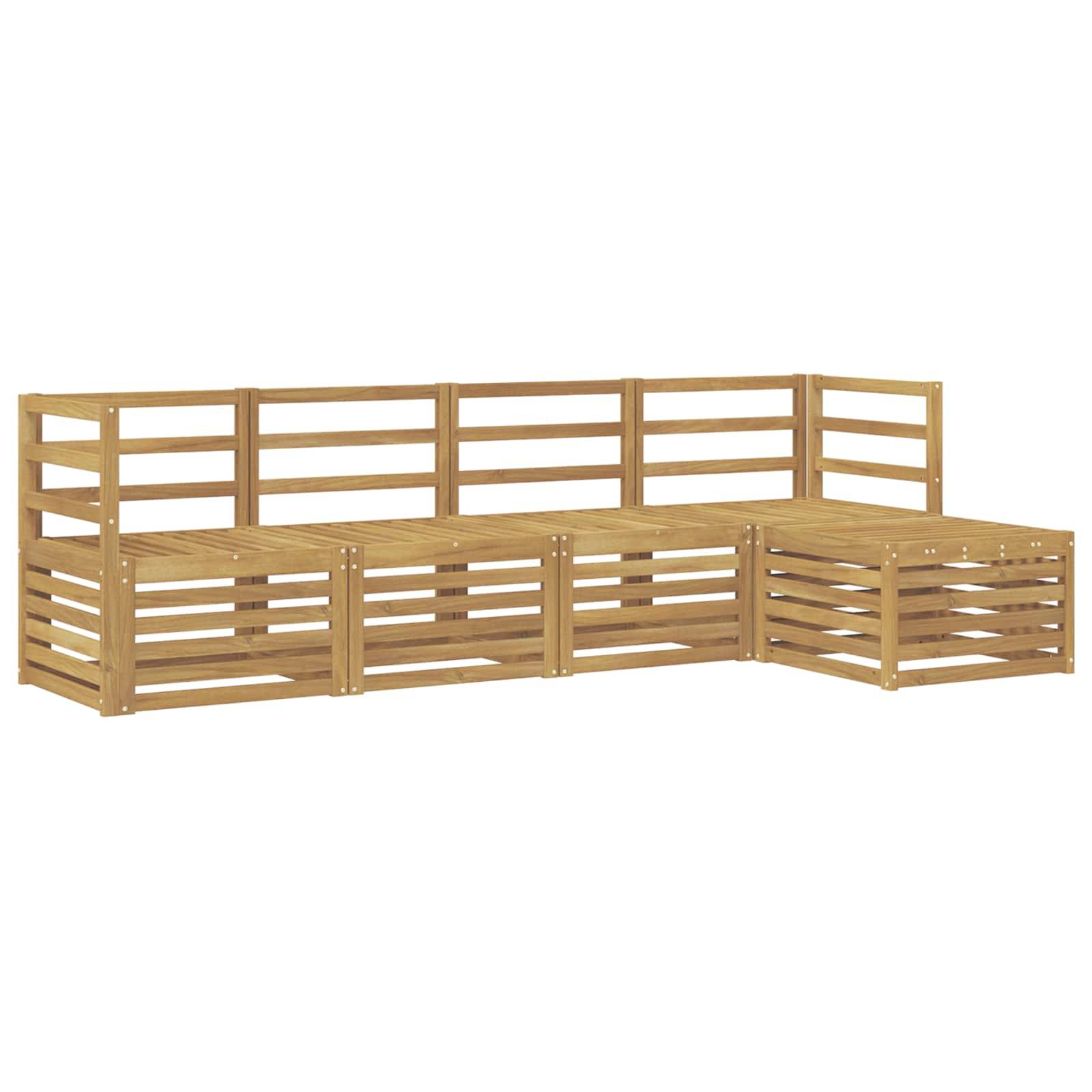 vidaXL Outdoor-Sofagarnitur 5 pcs Weiß Massivholz Akazie