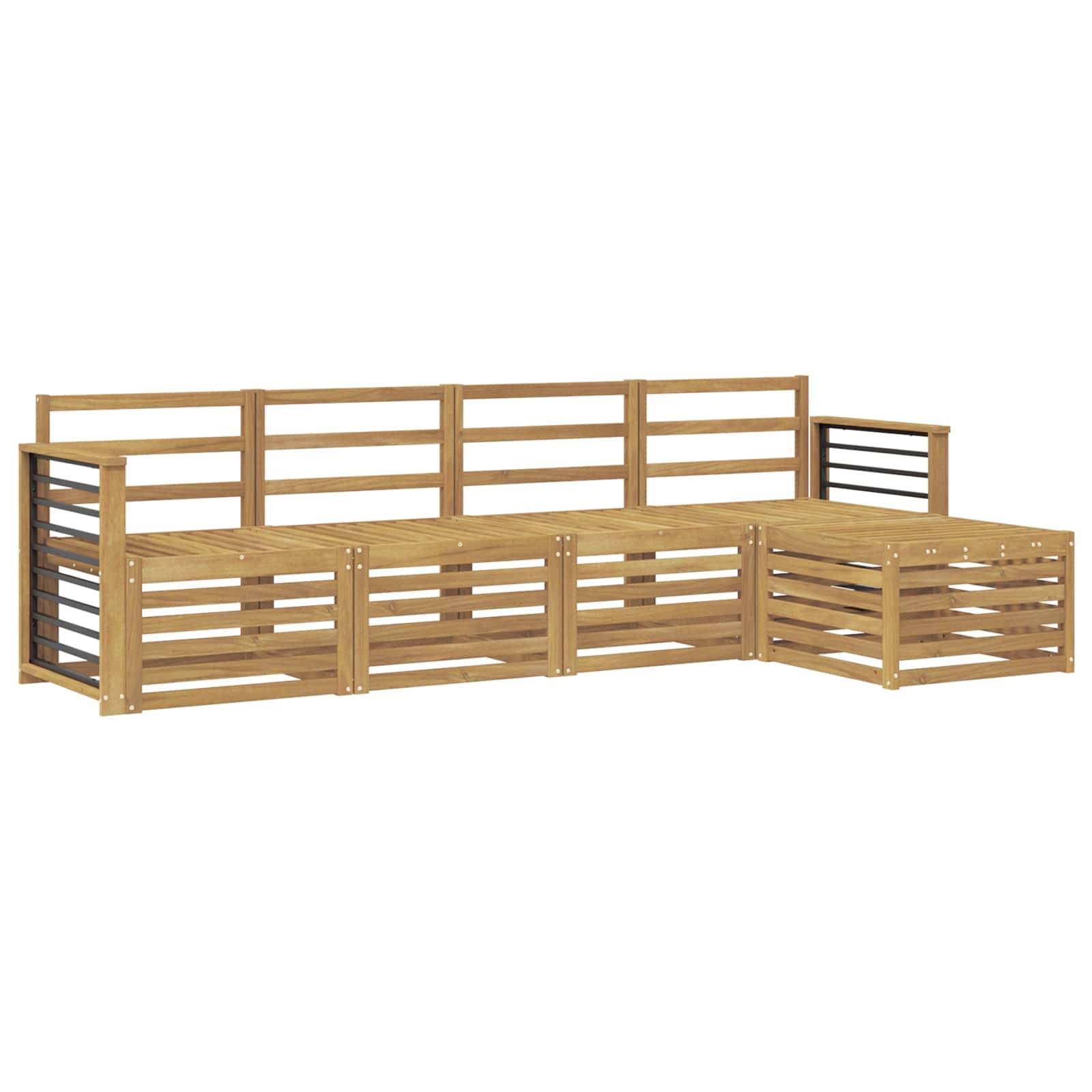 vidaXL Outdoor-Sofagarnitur 5 pcs Weiß Massivholz Akazie