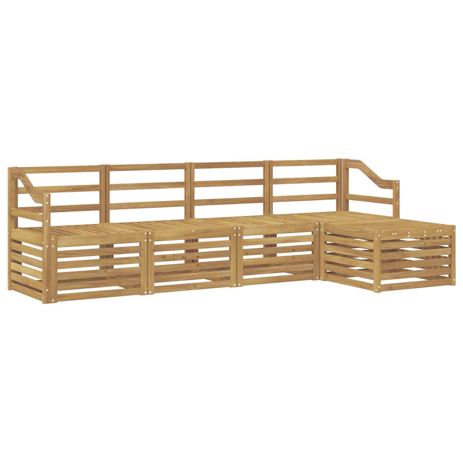 vidaXL Outdoor-Sofagarnitur 5 pcs Weiß Massivholz Akazie