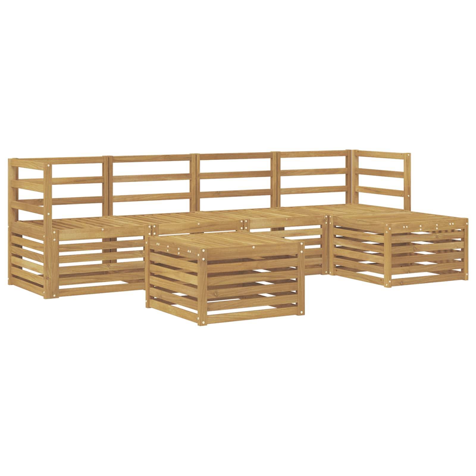 vidaXL Outdoor-Sofagarnitur 6 pcs Weiß Massivholz Akazie