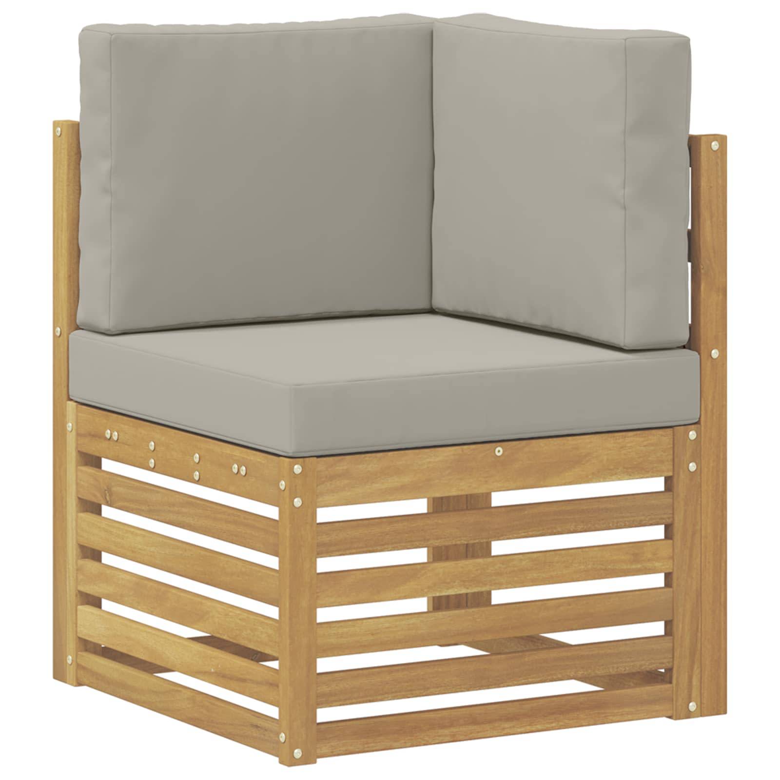 vidaXL Outdoor-Sofagarnitur 8 pcs Weiß und Hellgrau 59 x 59 x 37 cm