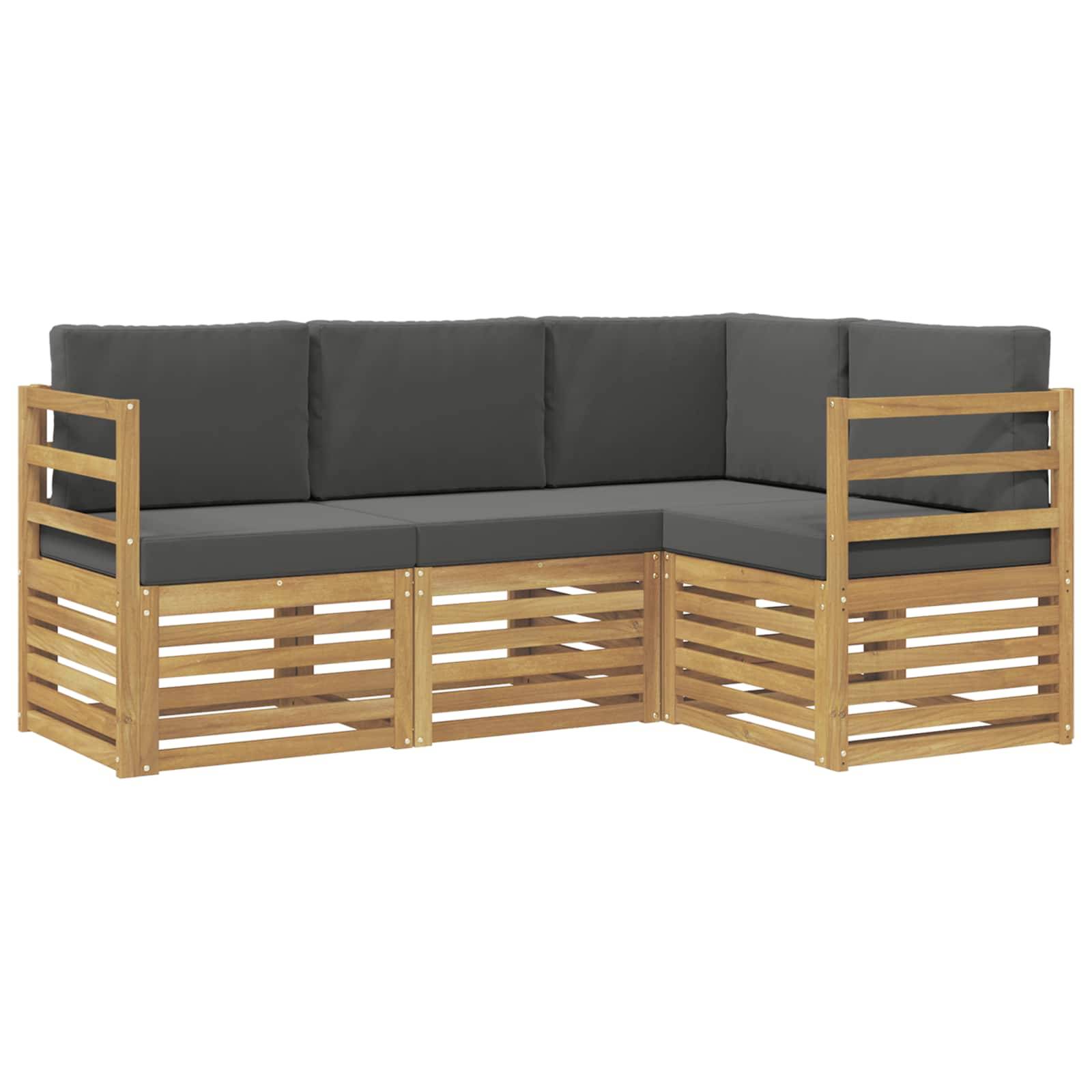 vidaXL Sofagarnituren 4 pcs Weiß und Anthrazit 185,5 x 126,5 x 73 cm