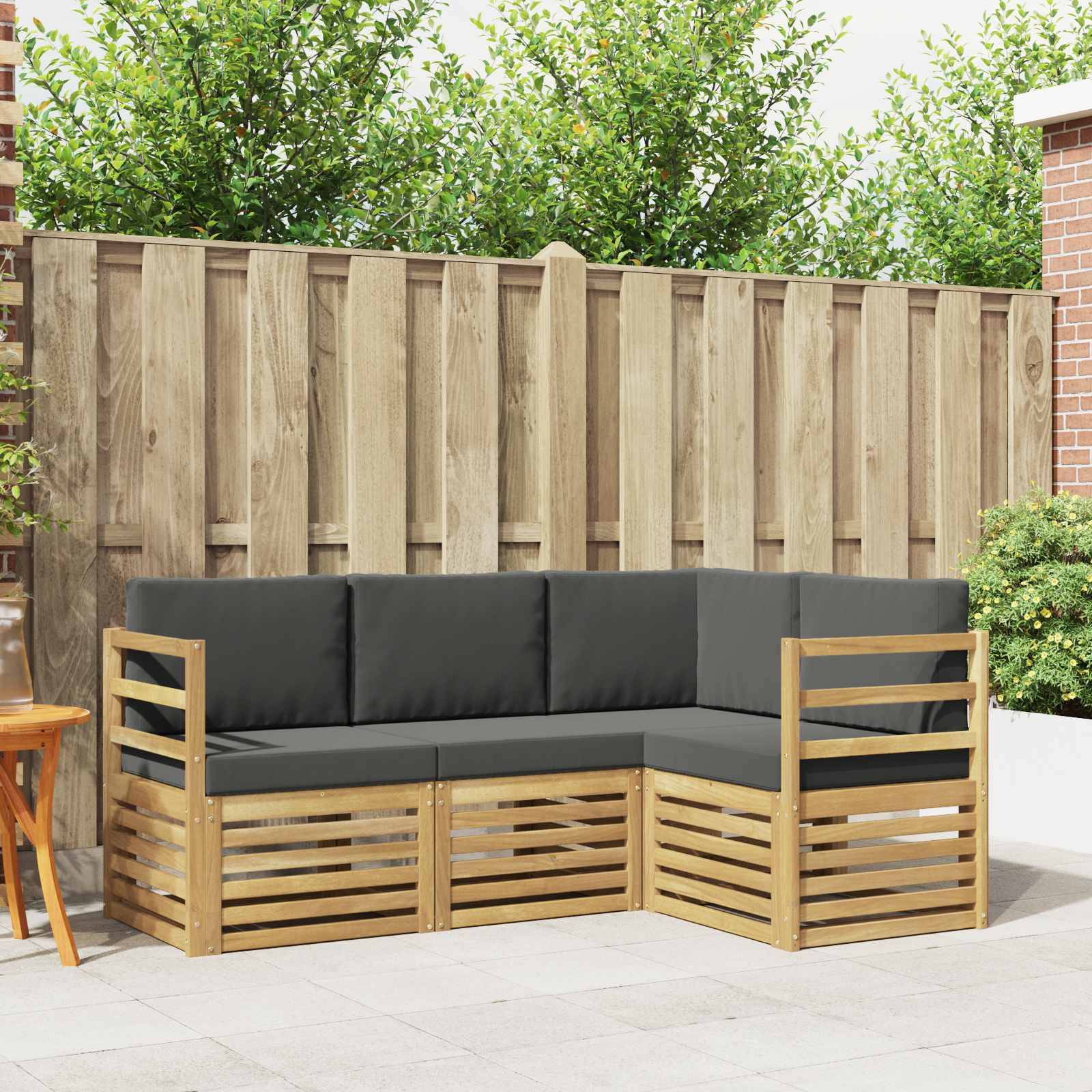 vidaXL Sofagarnituren 4 pcs Weiß und Anthrazit 185,5 x 126,5 x 73 cm